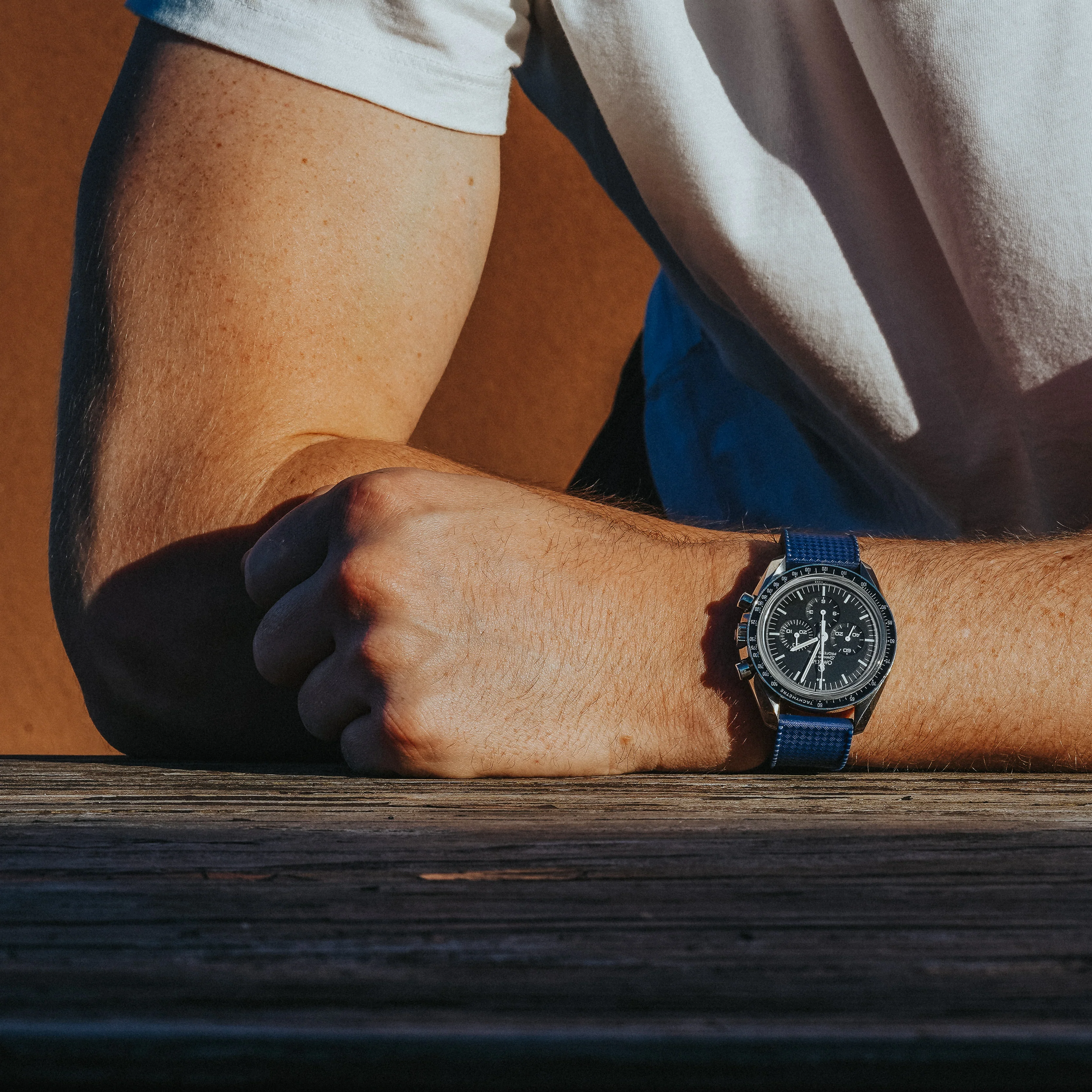 Navy Blue Tropical Style Watch Band - Casio Duro MDV-106 (22mm) - Image 2