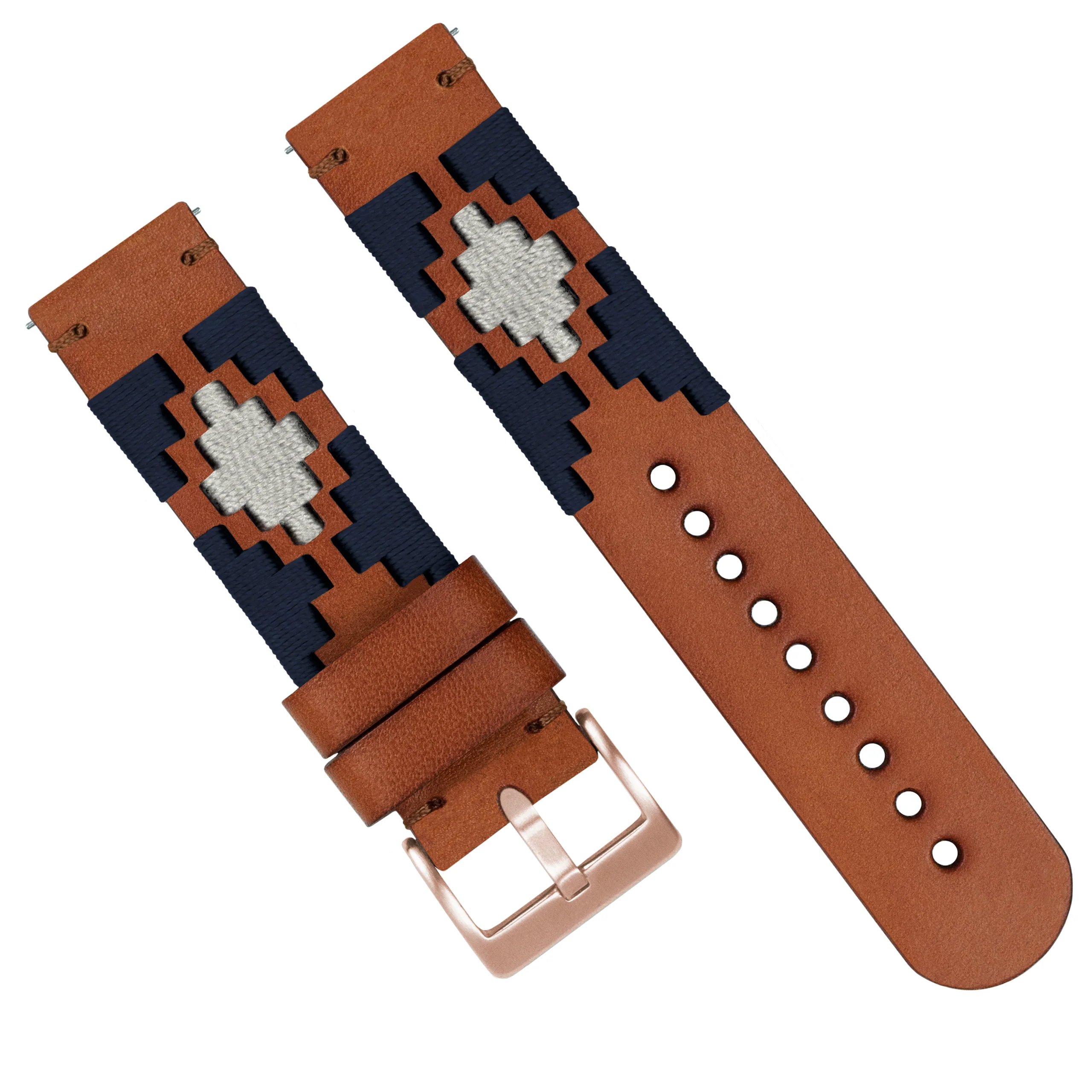 Navy Linen Gaucho Watch Band - Image 10