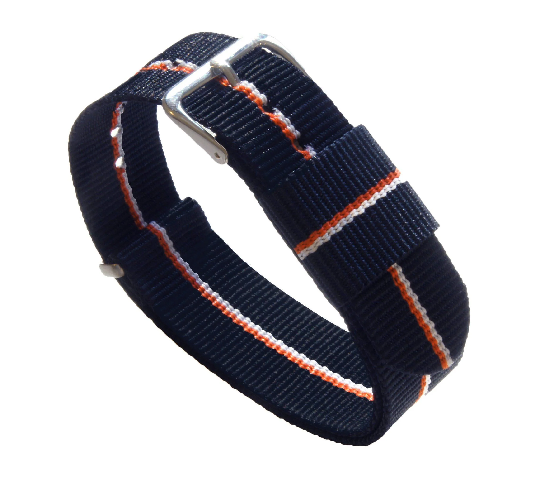 Navy Pumpkin Ivory Nylon NATO® style 24mm Watch Band
