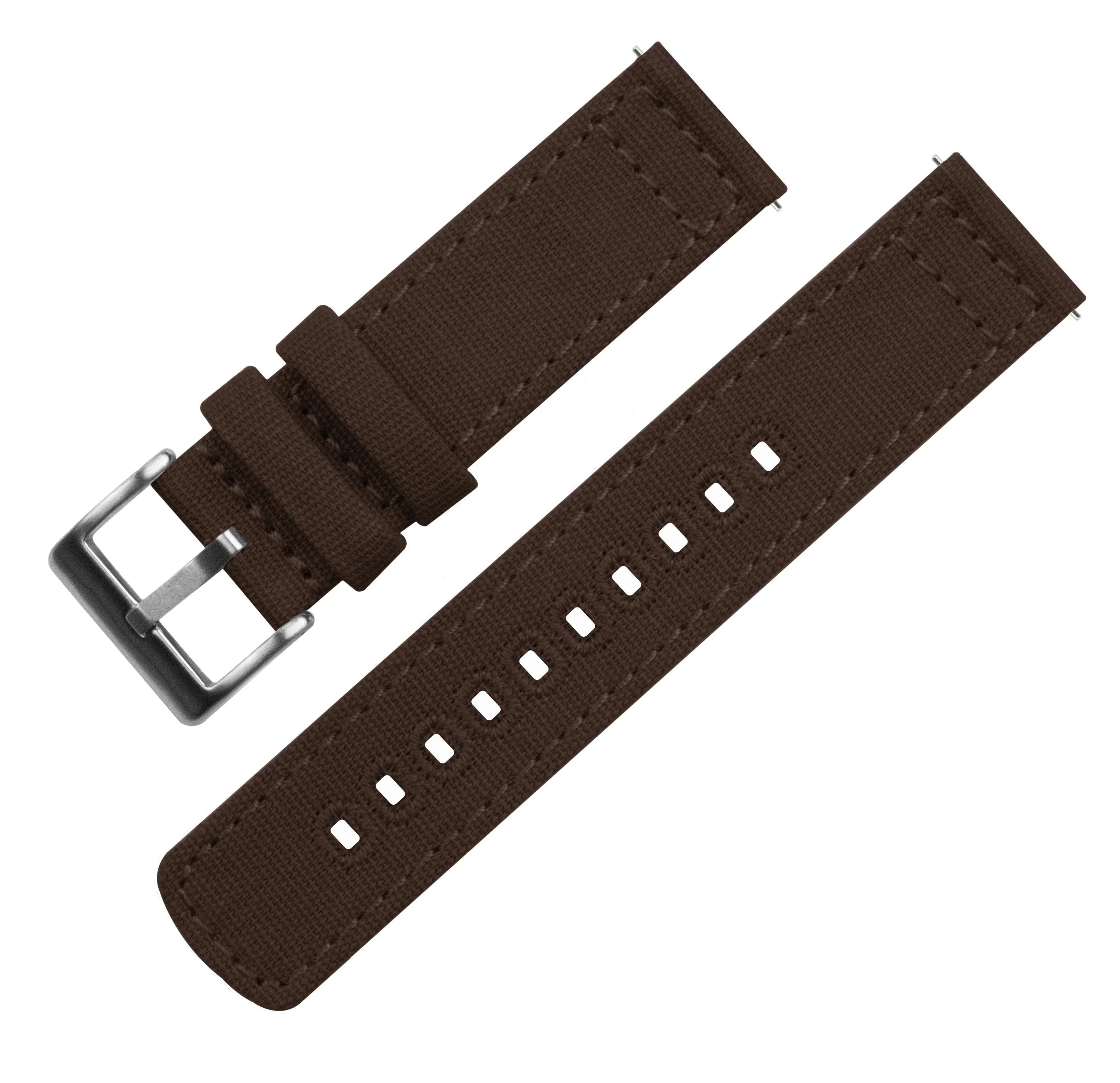 Omega Moonswatch Chocolate Brown Canvas Watch Band - Image 4