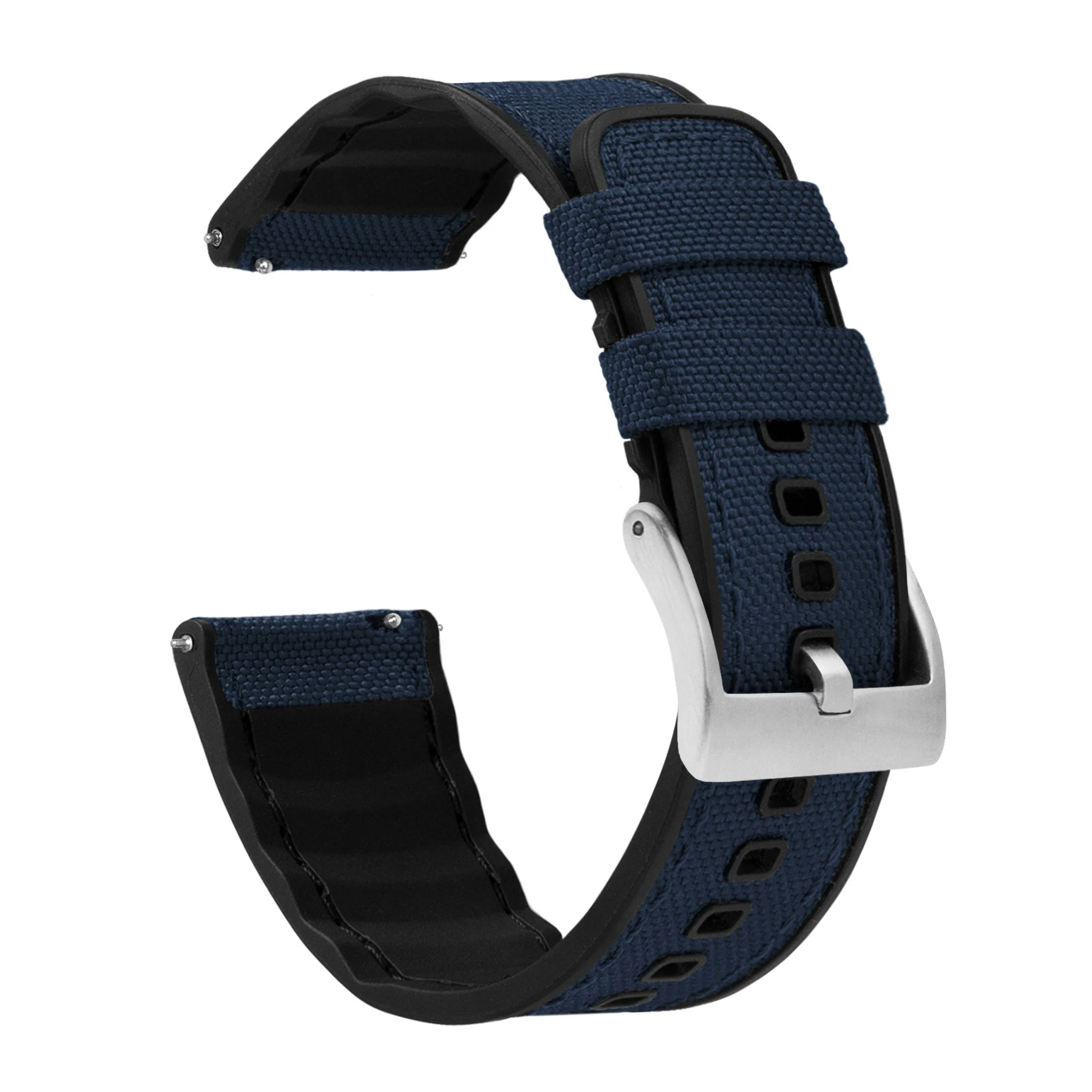 Omega Moonswatch Cordrua Fabric Silicone Hybrid Navy Blue Watch Band