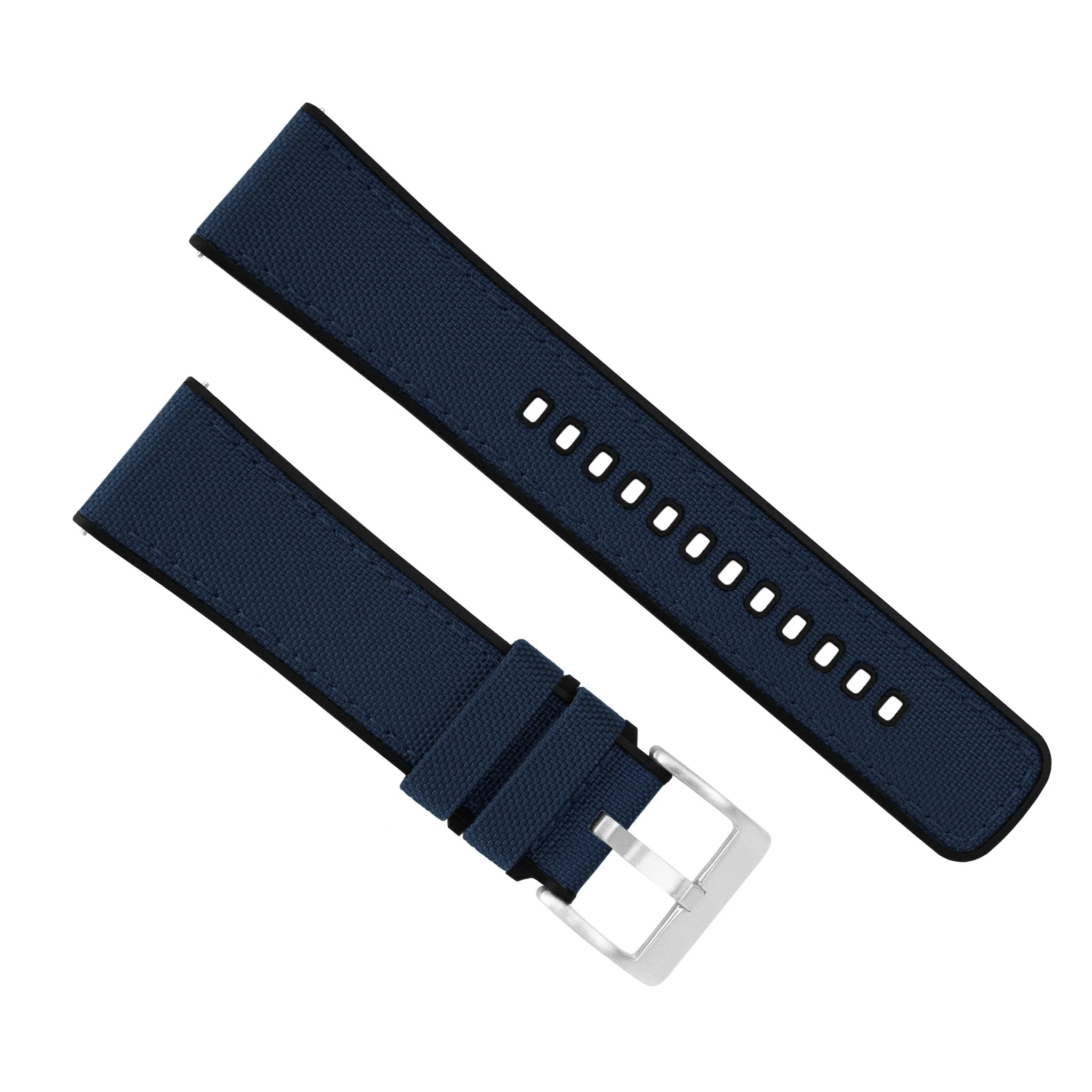 Omega Moonswatch Cordrua Fabric Silicone Hybrid Navy Blue Watch Band - Image 3