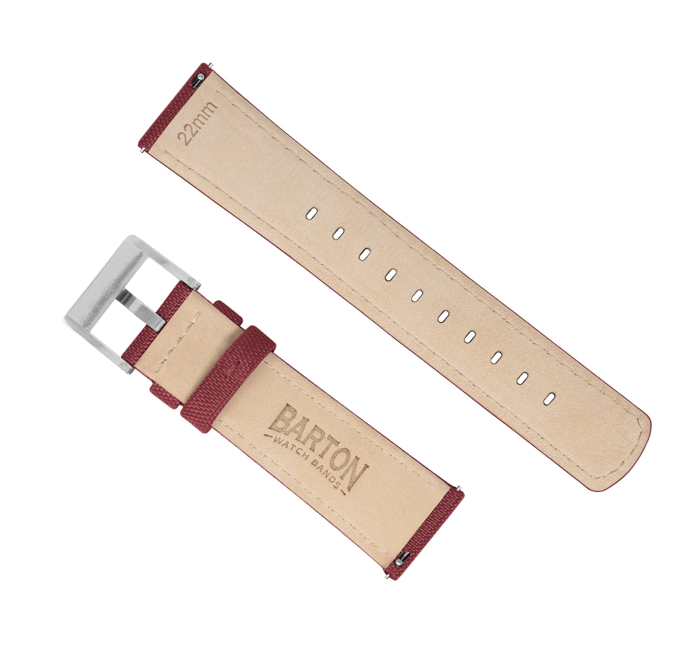 Omega Moonswatch Sailcloth Quick Release Raspberry Red Watch Band - Image 5