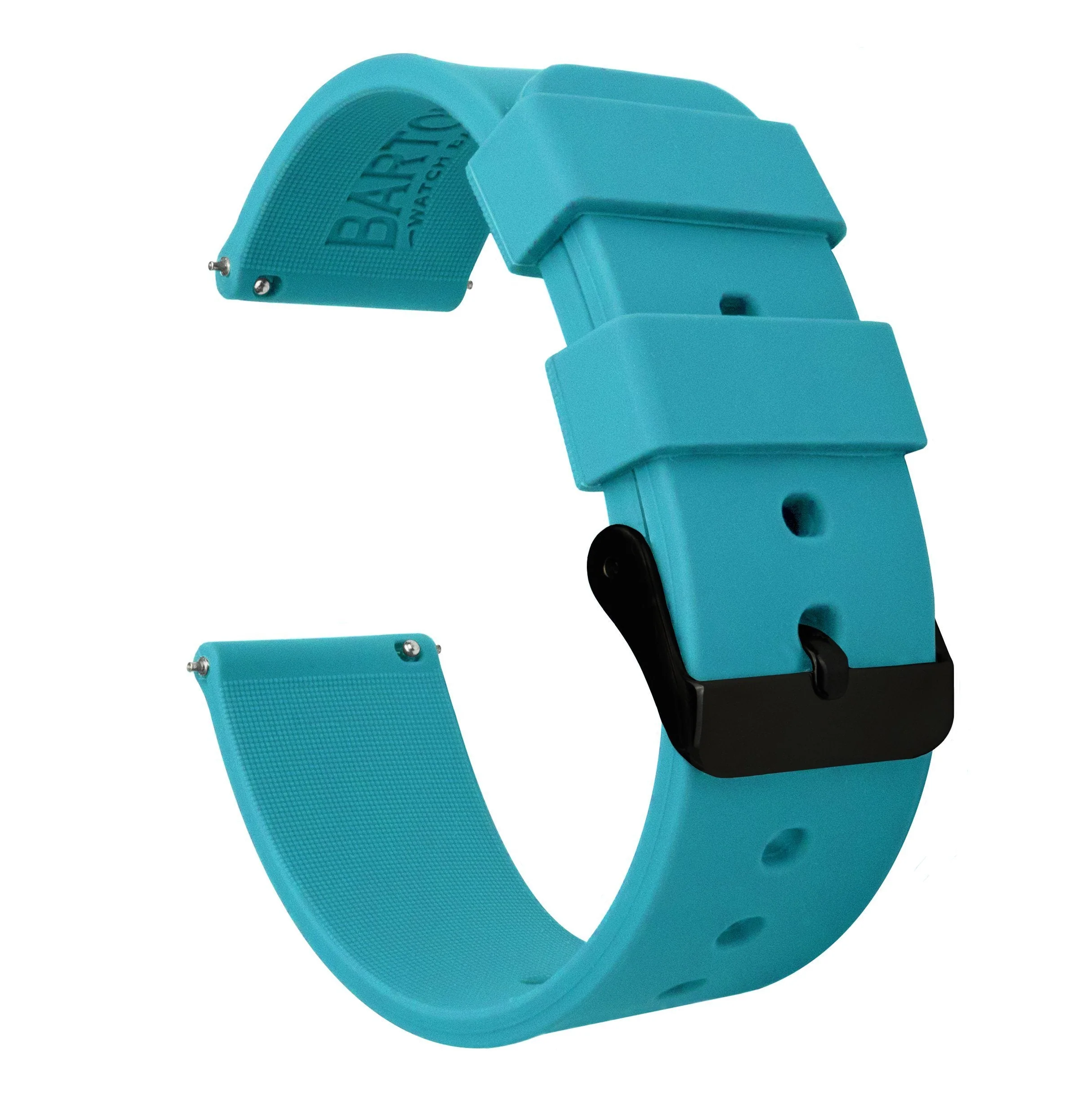 Omega Moonswatch Silicone Aqua Blue Watch Band - Image 2