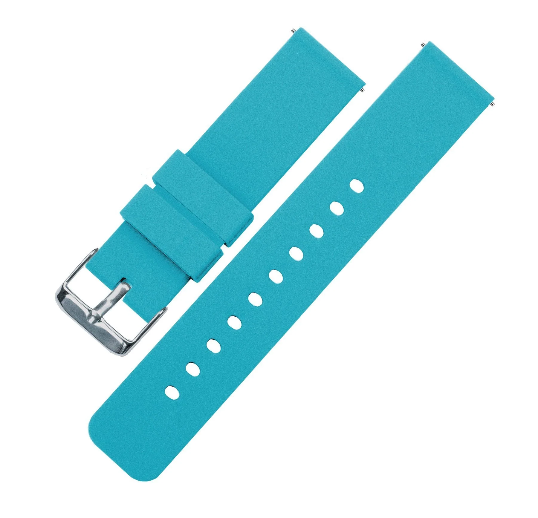 Omega Moonswatch Silicone Aqua Blue Watch Band - Image 3