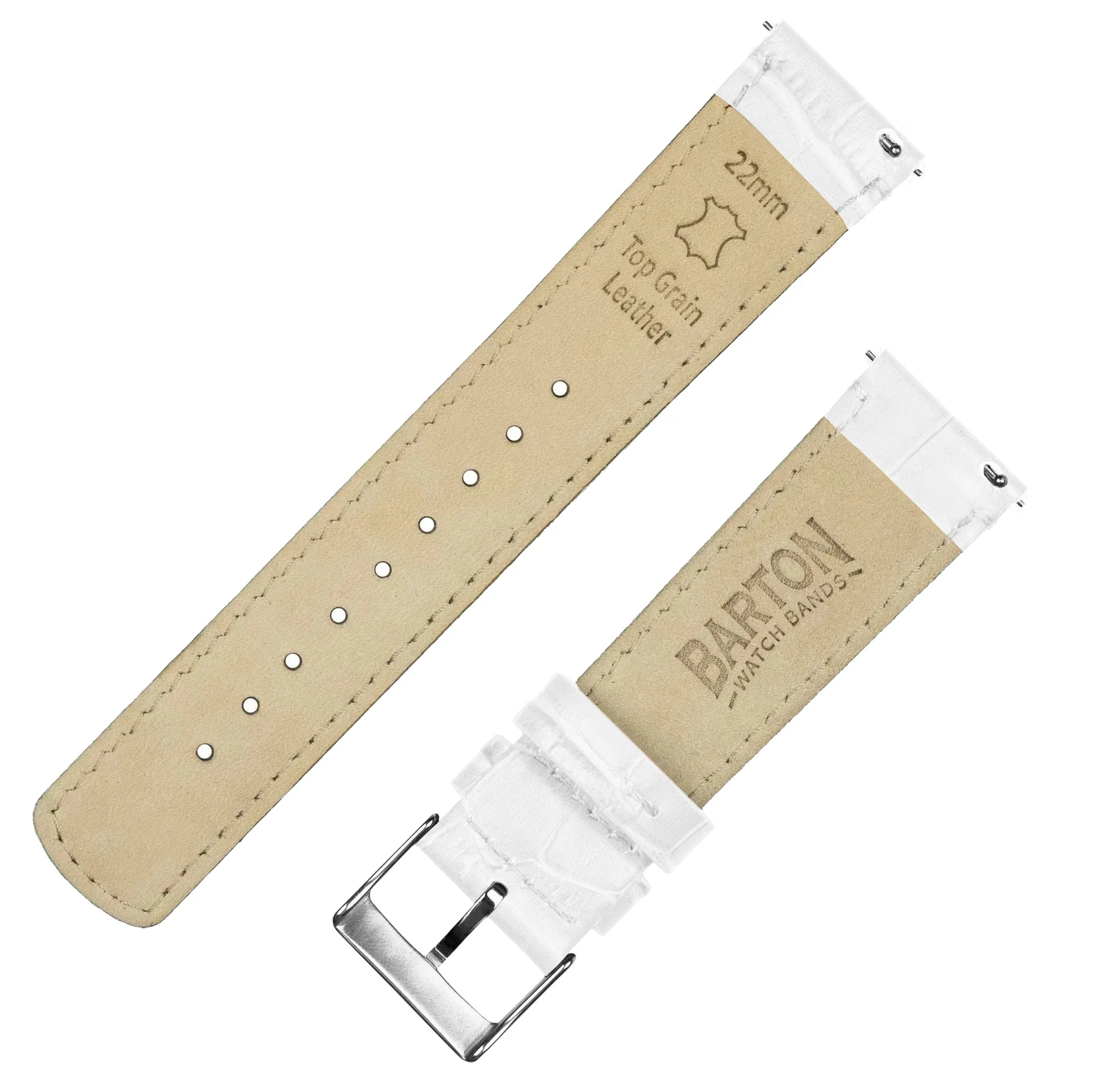 Omega Moonswatch White Alligator Grain Leather Watch Band - Image 6