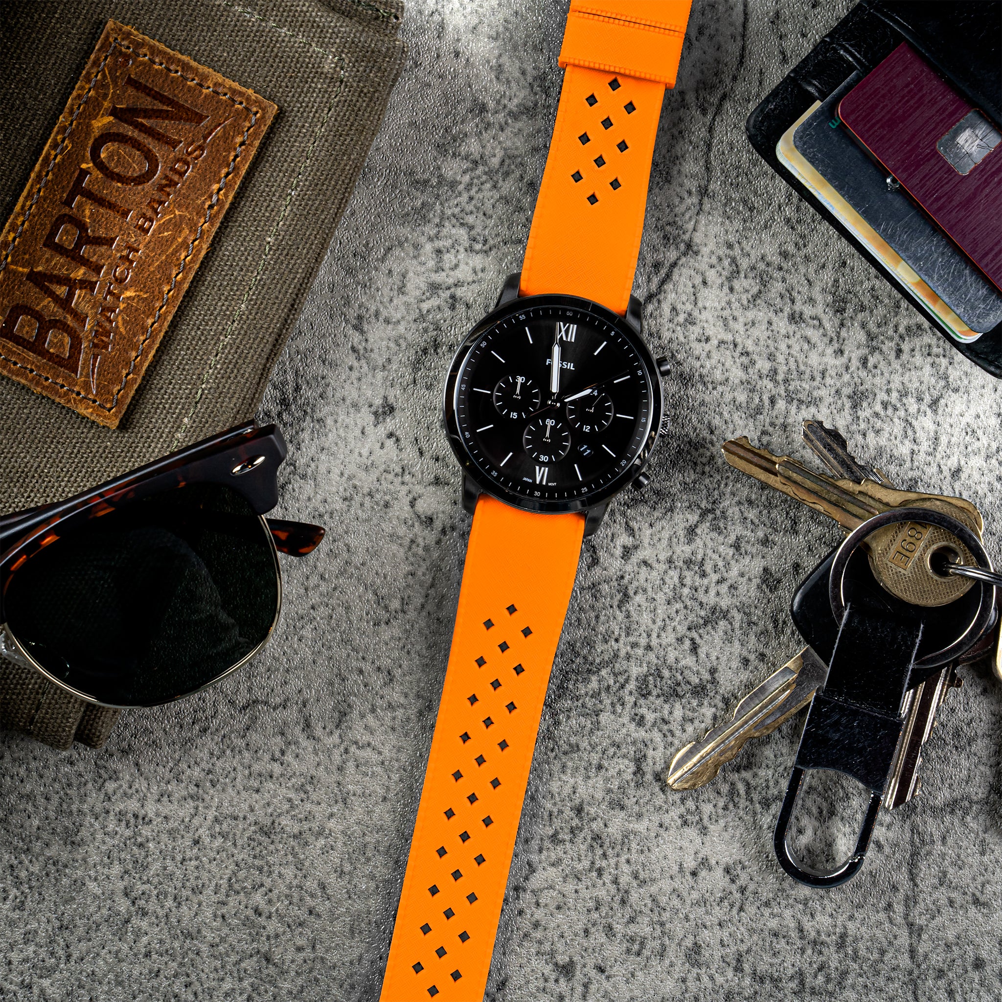 Orange Tropical Style Watch Band - Glycine Combat Sub (20mm) - Image 2