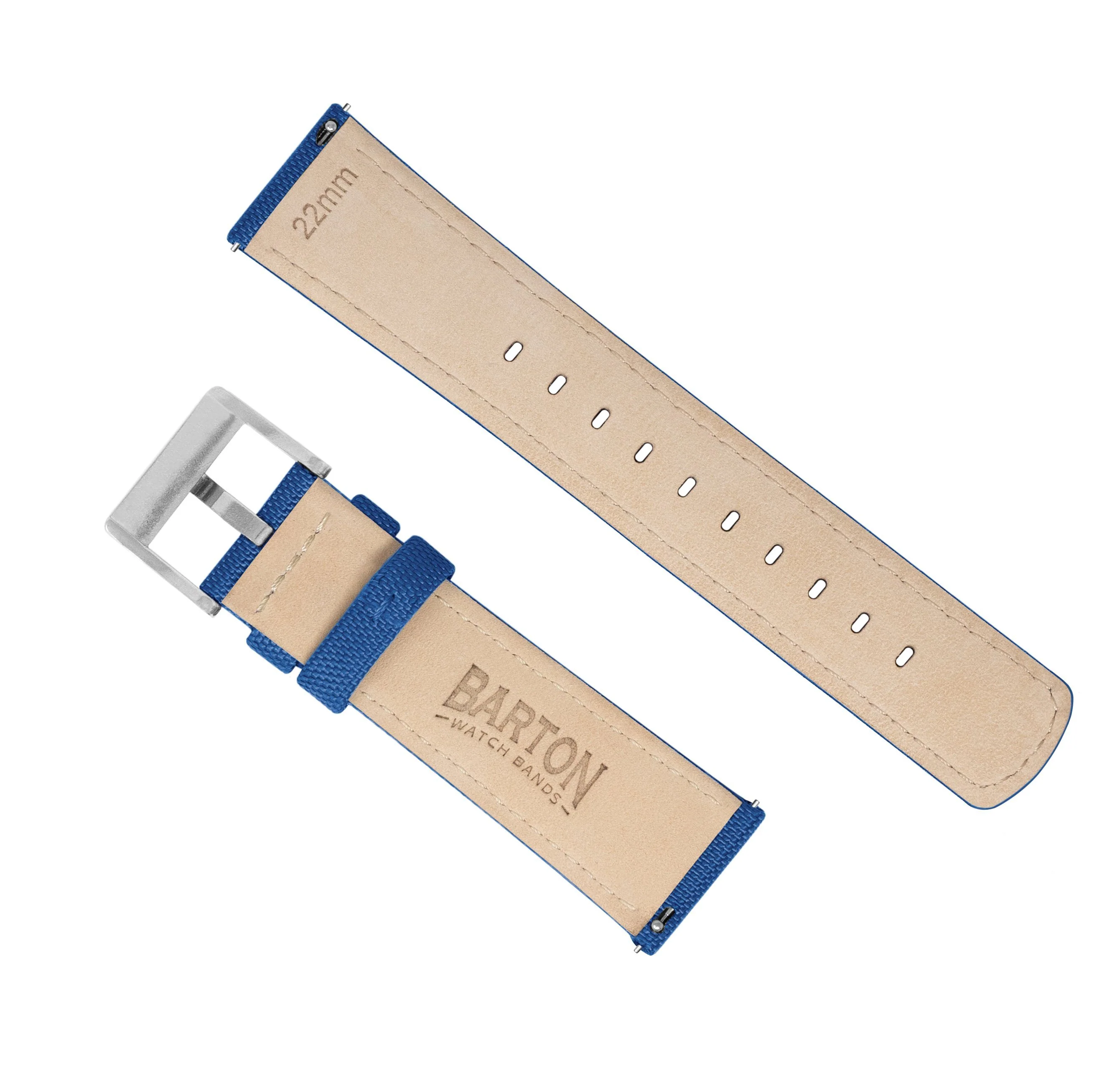 Royal Blue Sailcloth Quick Release Watch Band - Seiko SKX007 / 009 / 013 (22mm) - Image 4