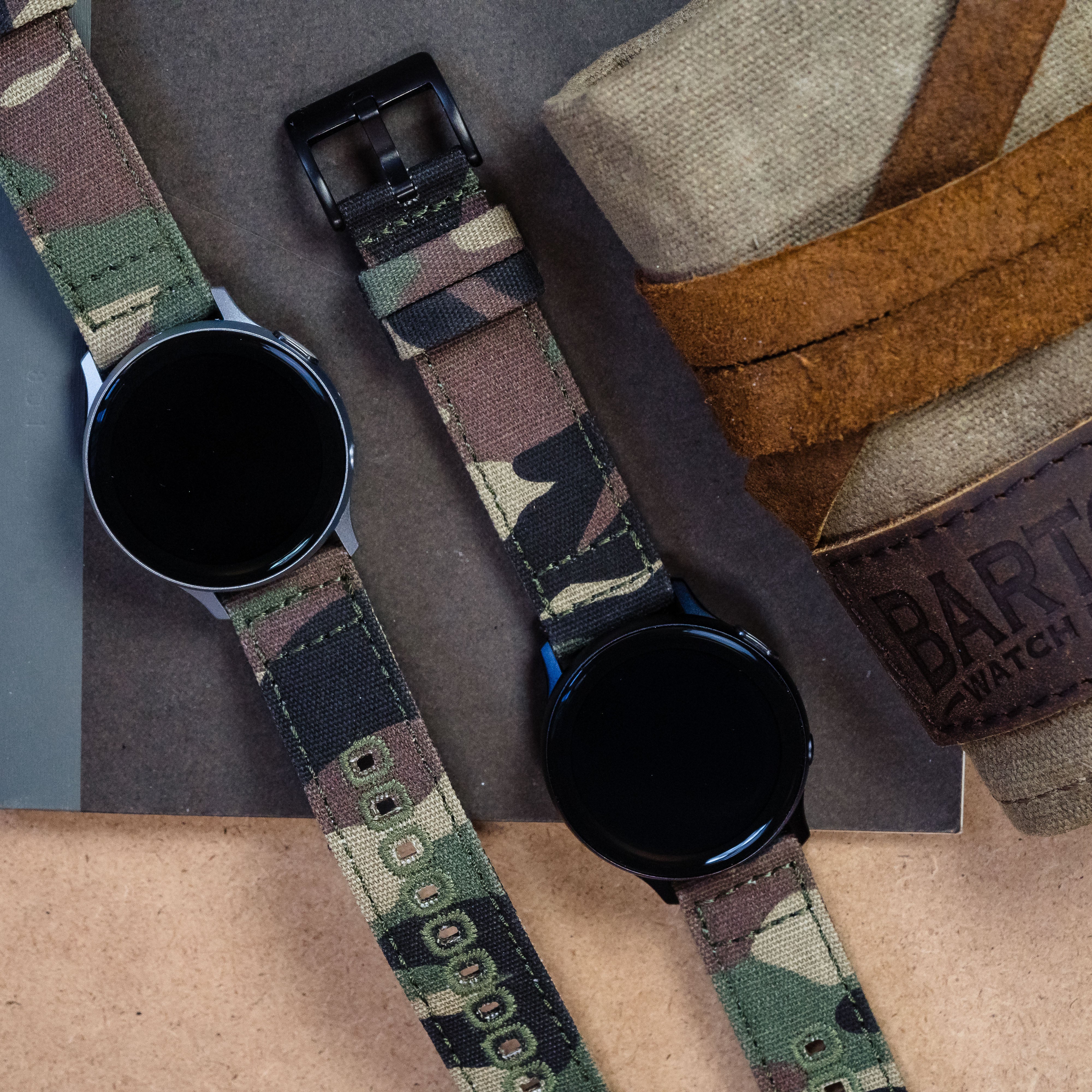 Samsung Galaxy Watch Active 2 Camouflage Canvas Watch Band - Image 2