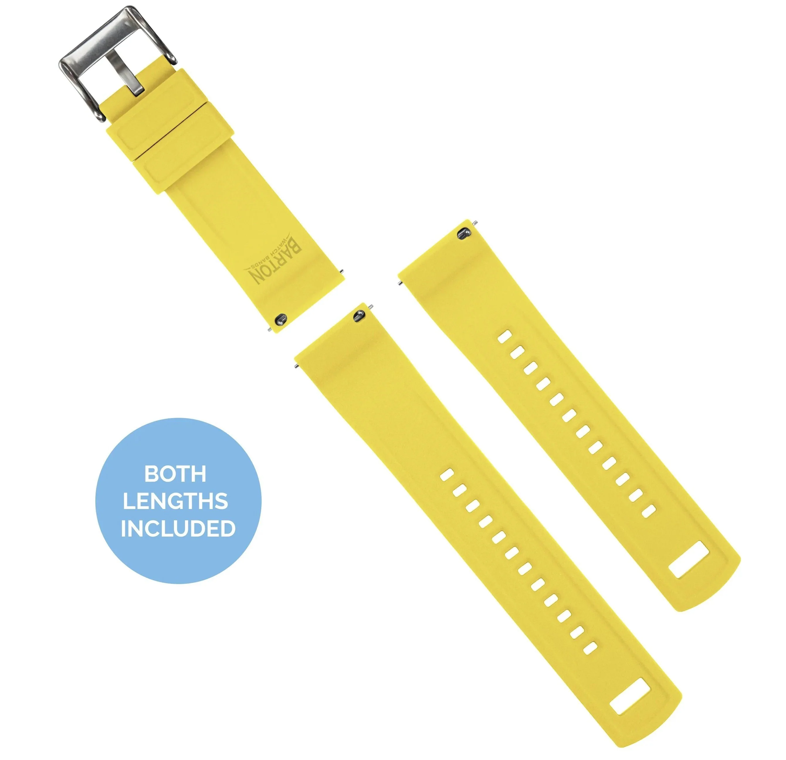 Samsung Galaxy Watch Active 2 Elite Silicone Black Top Yellow Bottom Watch Band - Image 4