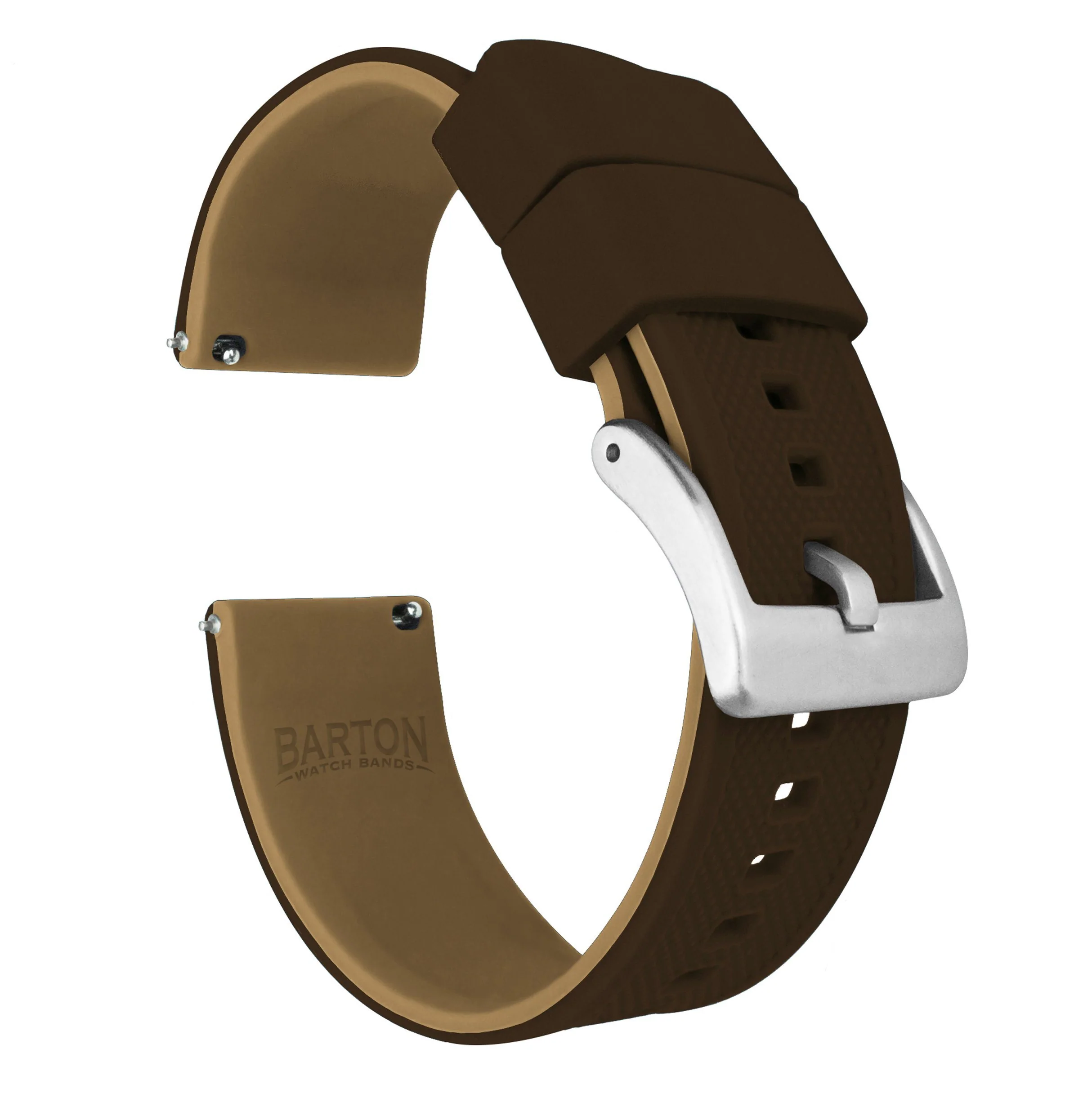 Samsung Galaxy Watch Active 2 Elite Silicone Brown Top Khaki Bottom Watch Band