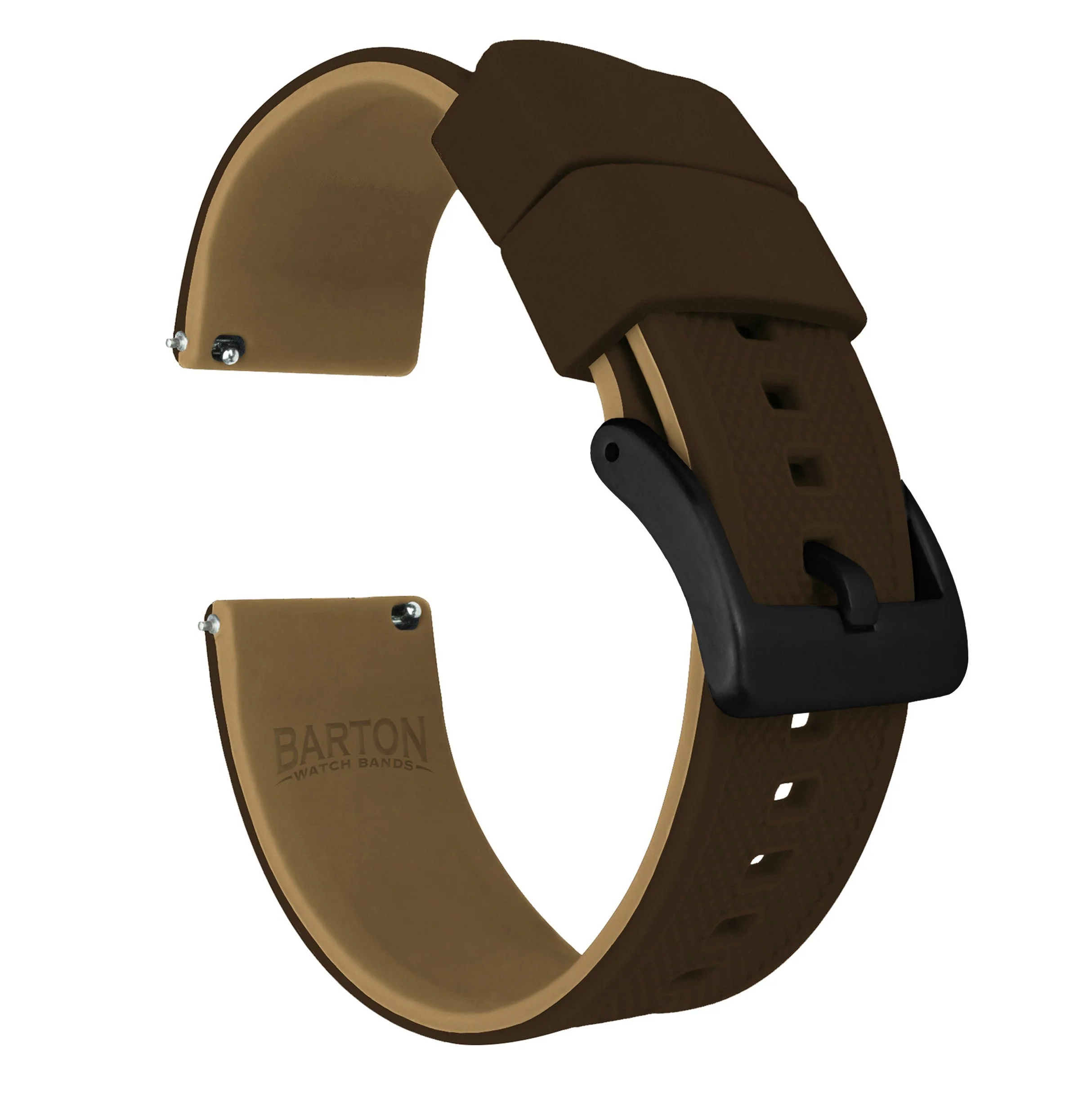 Samsung Galaxy Watch Active 2 Elite Silicone Brown Top Khaki Bottom Watch Band - Image 2