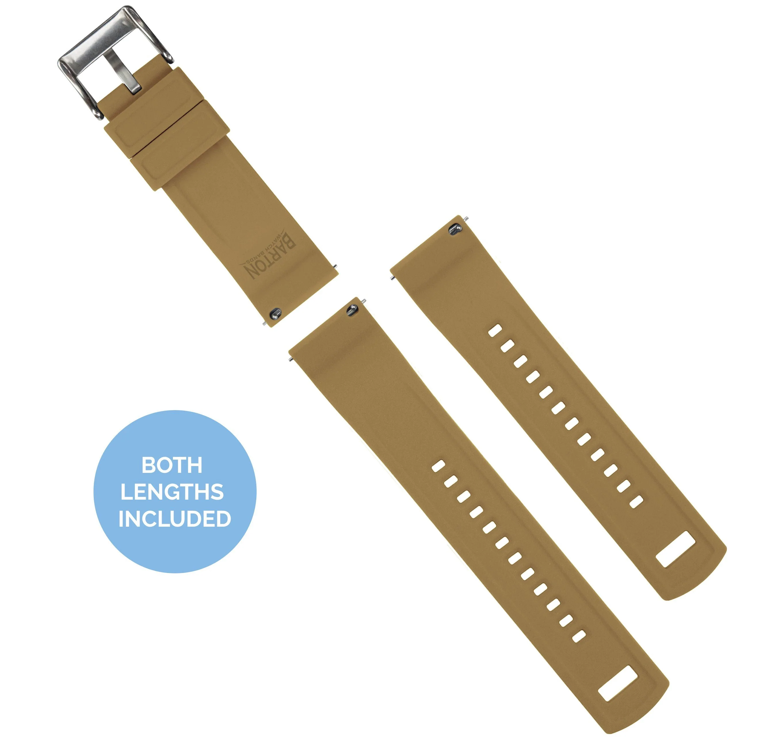Samsung Galaxy Watch Active 2 Elite Silicone Brown Top Khaki Bottom Watch Band - Image 4