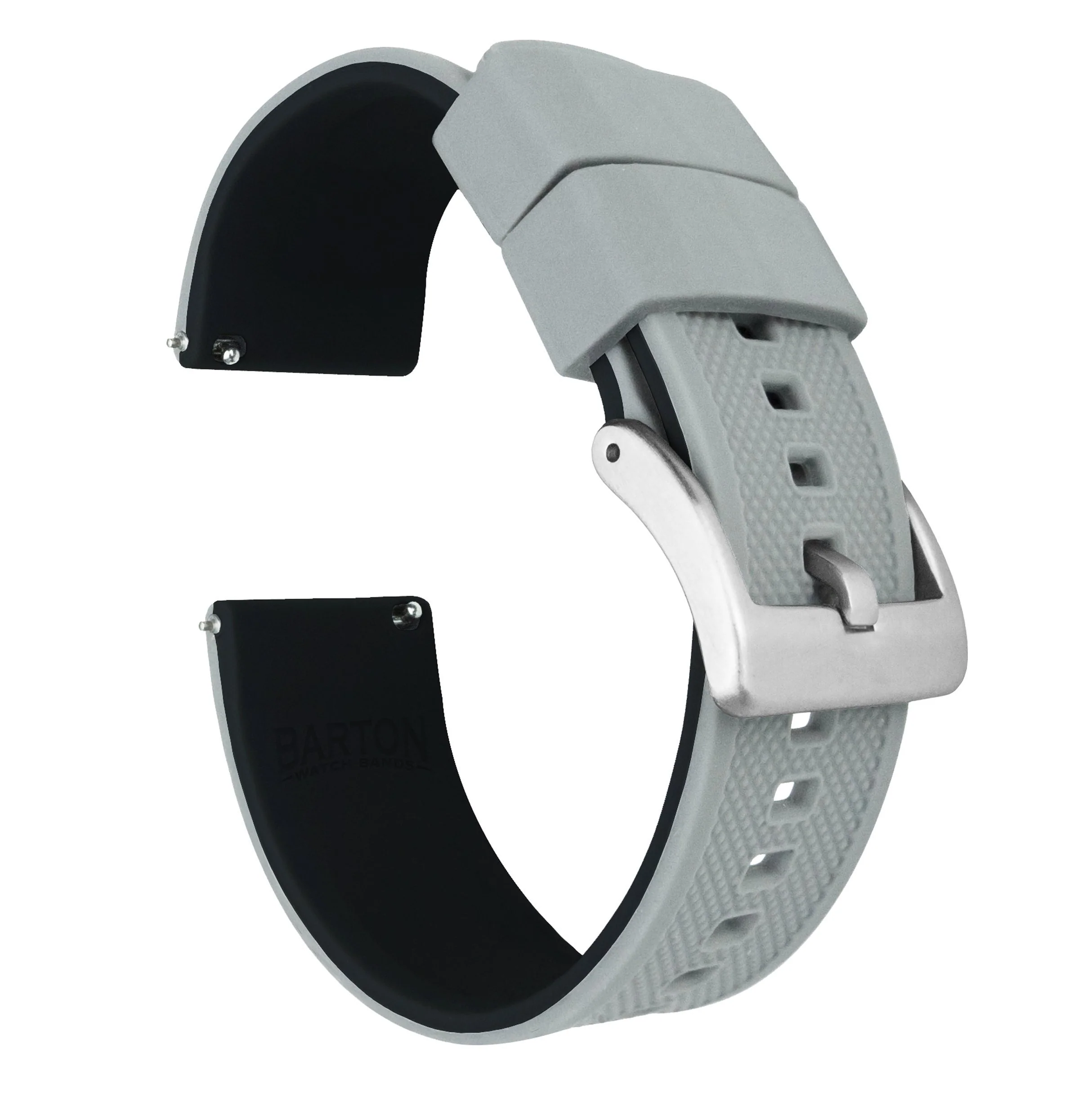 Samsung Galaxy Watch Active 2 Elite Silicone Cool Grey Top Black Bottom Watch Band