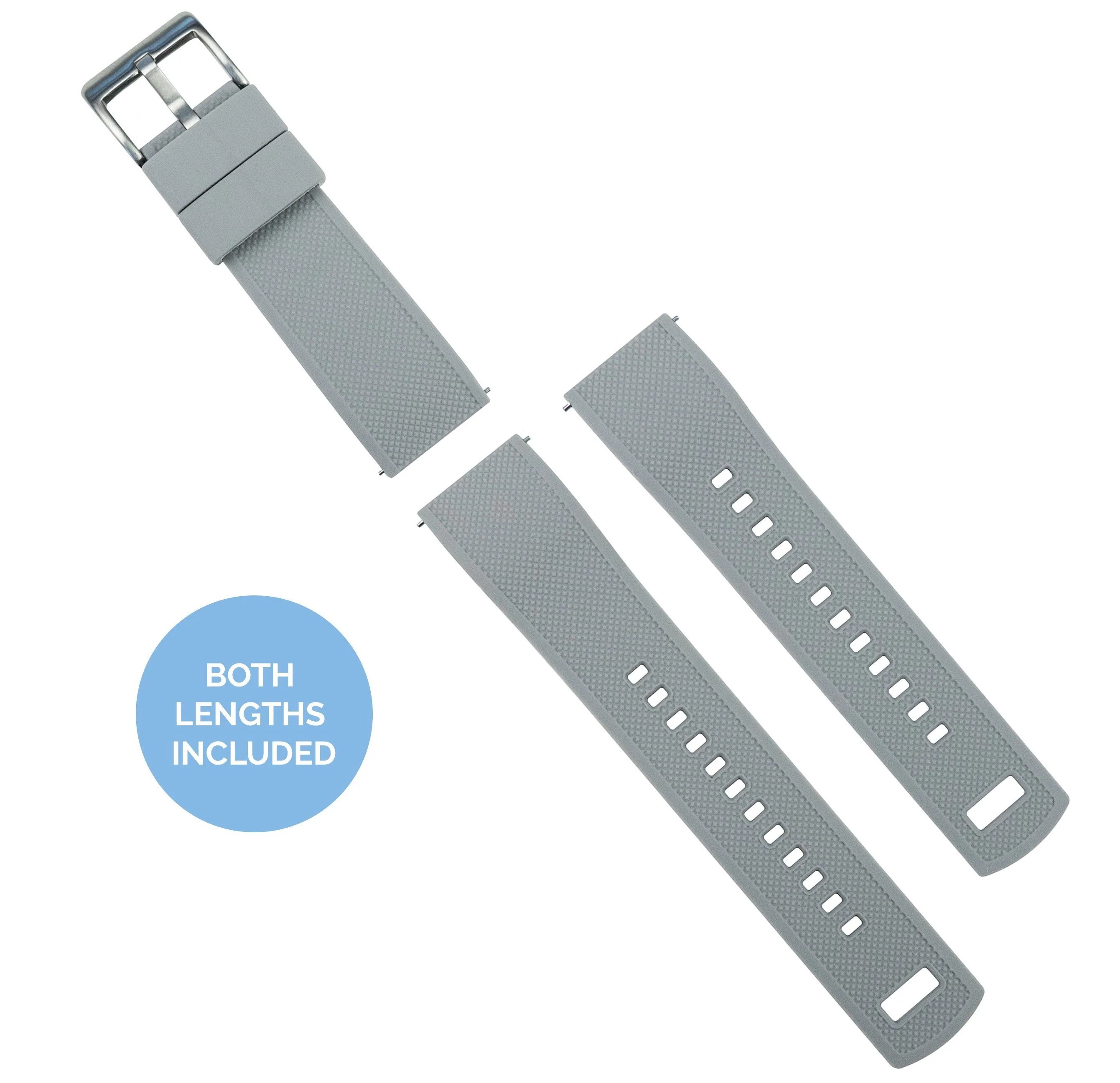 Samsung Galaxy Watch Active 2 Elite Silicone Cool Grey Top Black Bottom Watch Band - Image 3