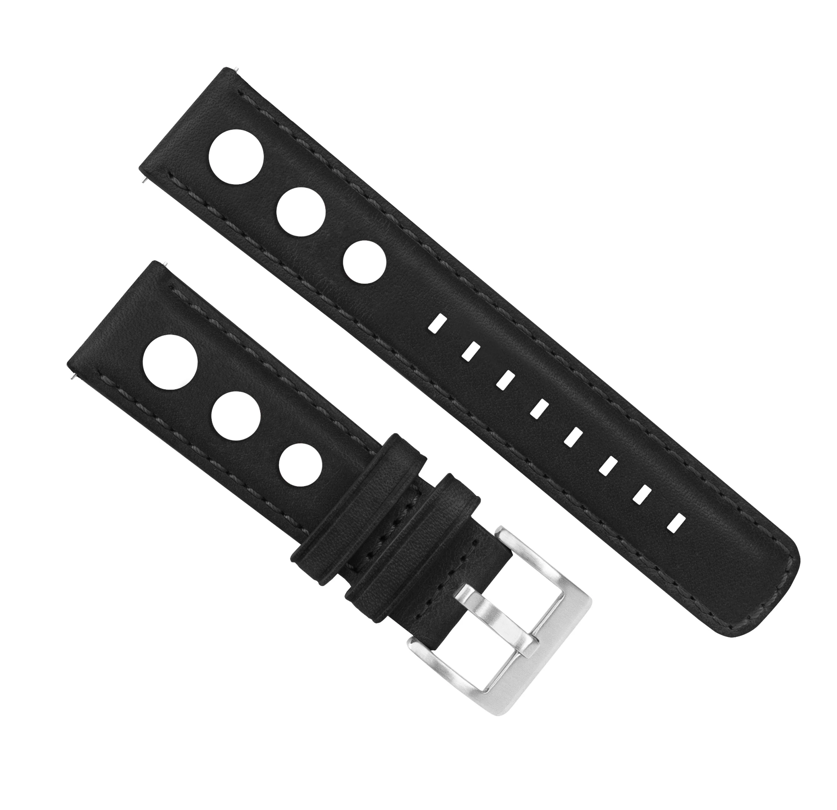 Samsung Galaxy Watch Active 2 Rally Horween Leather Black Watch Band - Image 2