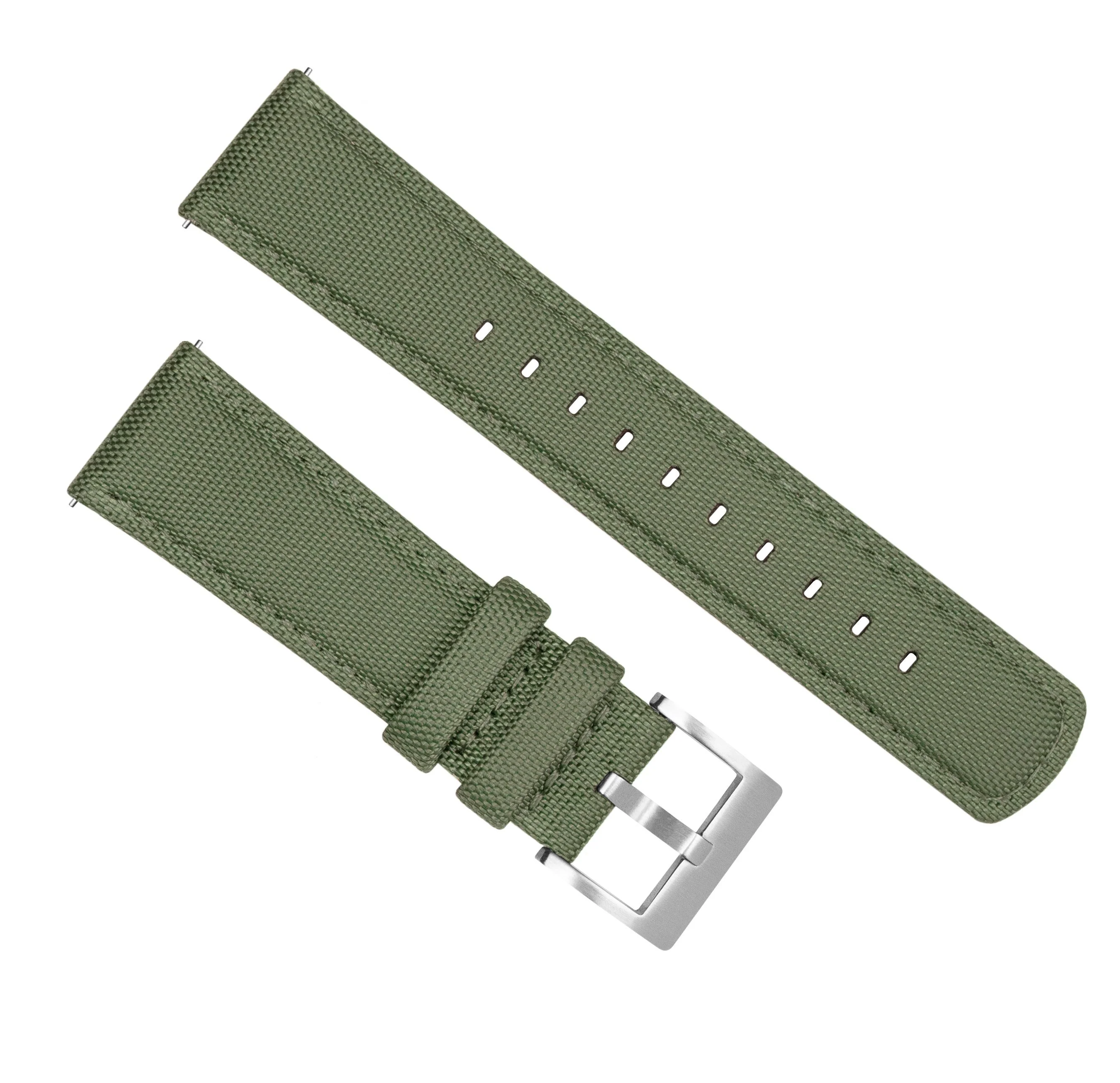Samsung Galaxy Watch Active 2 Sailcloth Quick Release Army Green Watch Band - Image 3