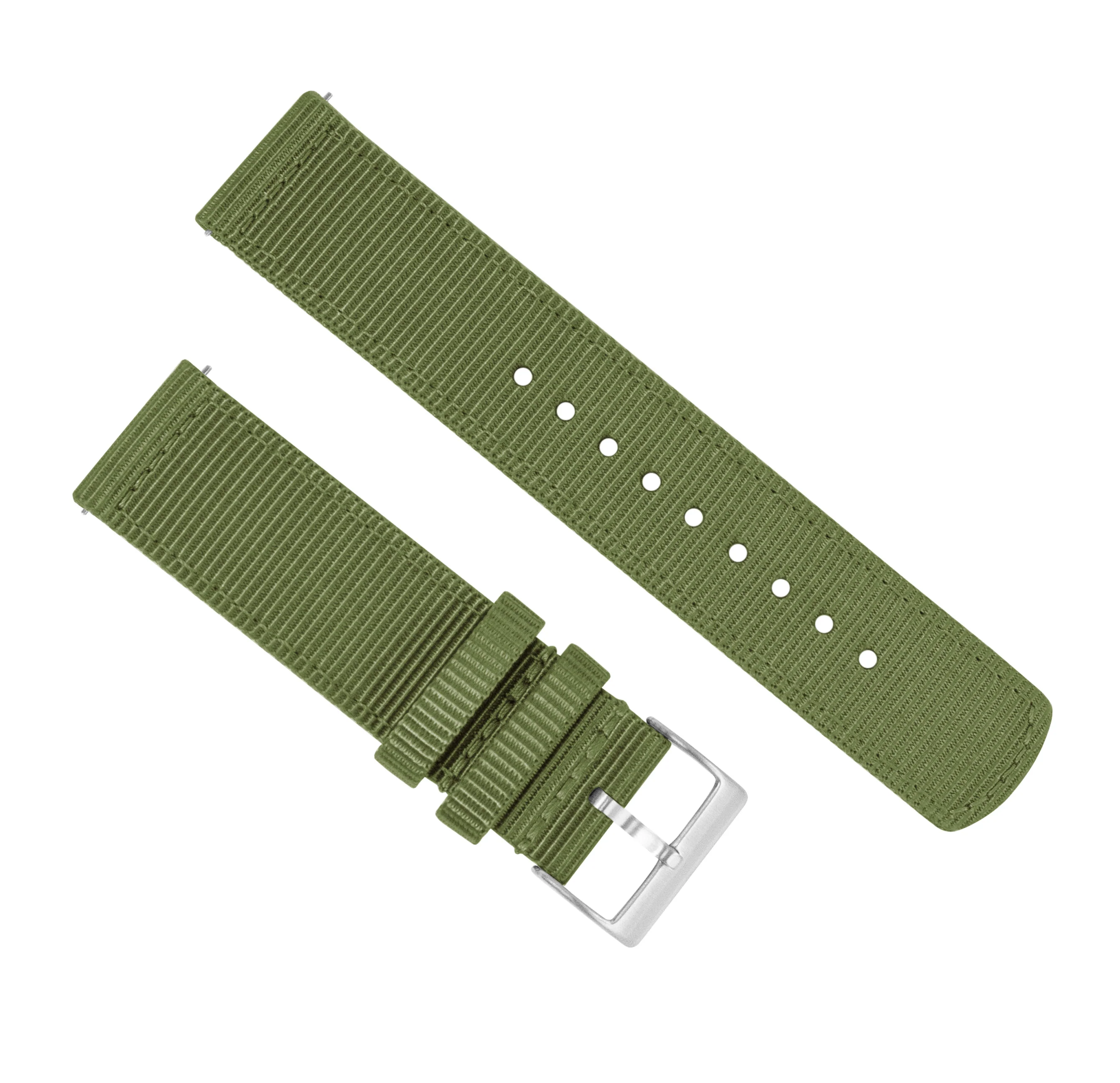 Samsung Galaxy Watch Active 2 Two Piece NATO® style Army Green Watch Band - Image 2