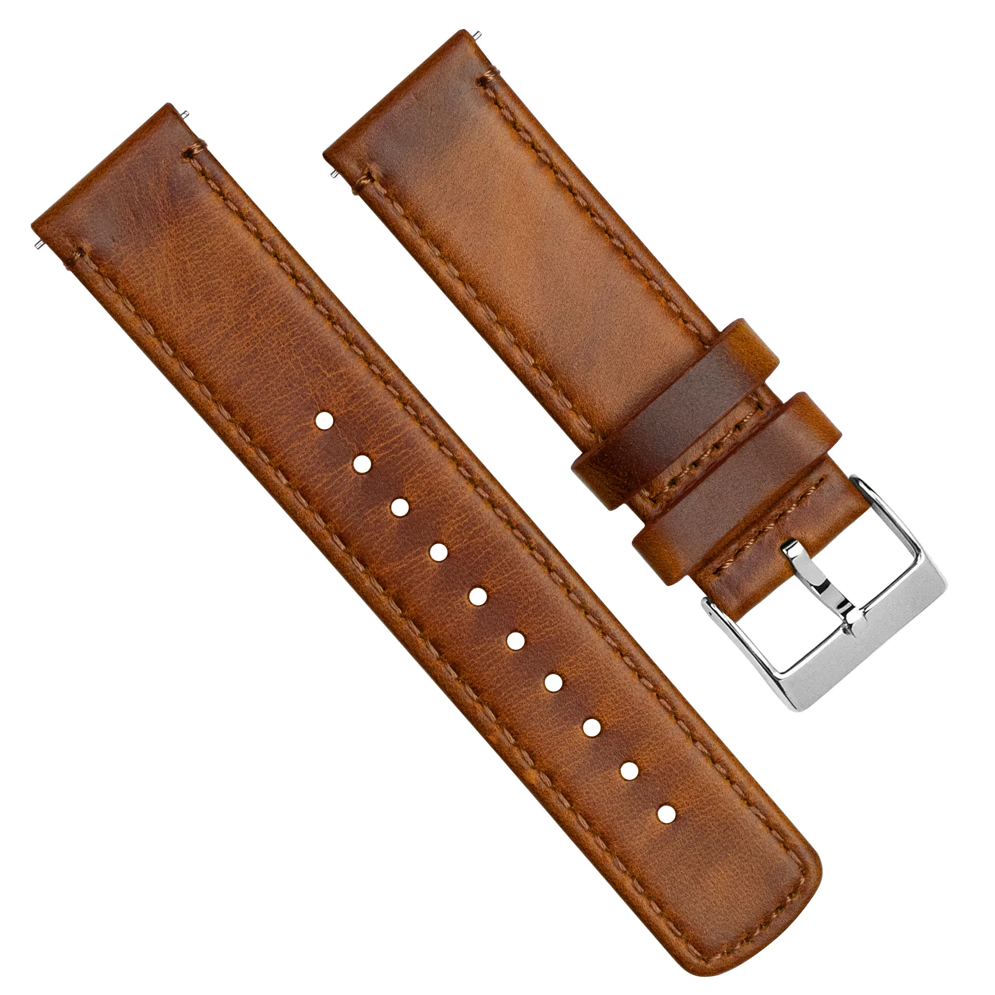 Samsung Galaxy Watch Active 2 Weathered Brown Leather Watch Band - Image 4