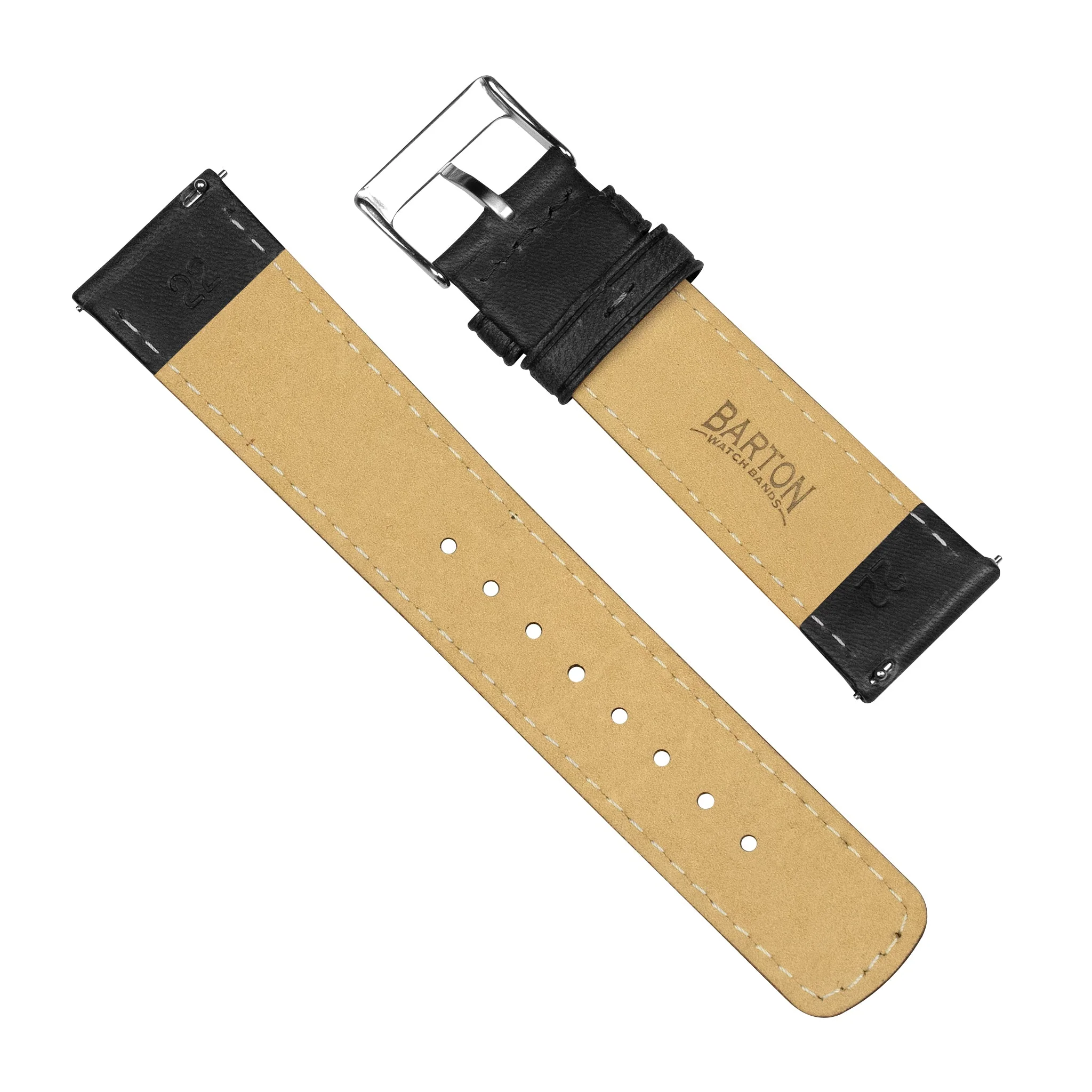 Samsung Galaxy Watch Active Classic Horween Leather Black Watch Band - Image 4