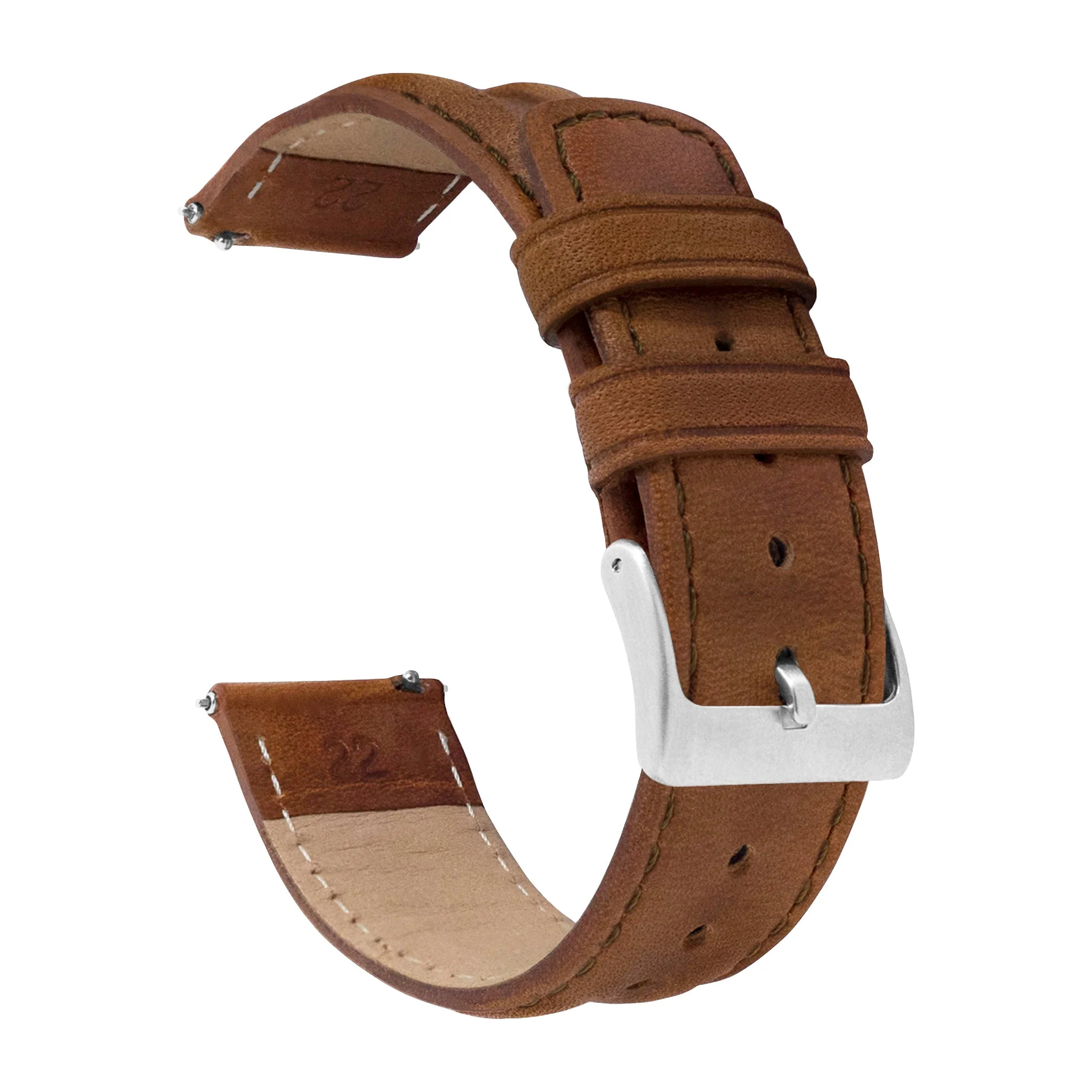 Samsung Galaxy Watch Active Classic Horween Leather Caramel Brown Watch Band