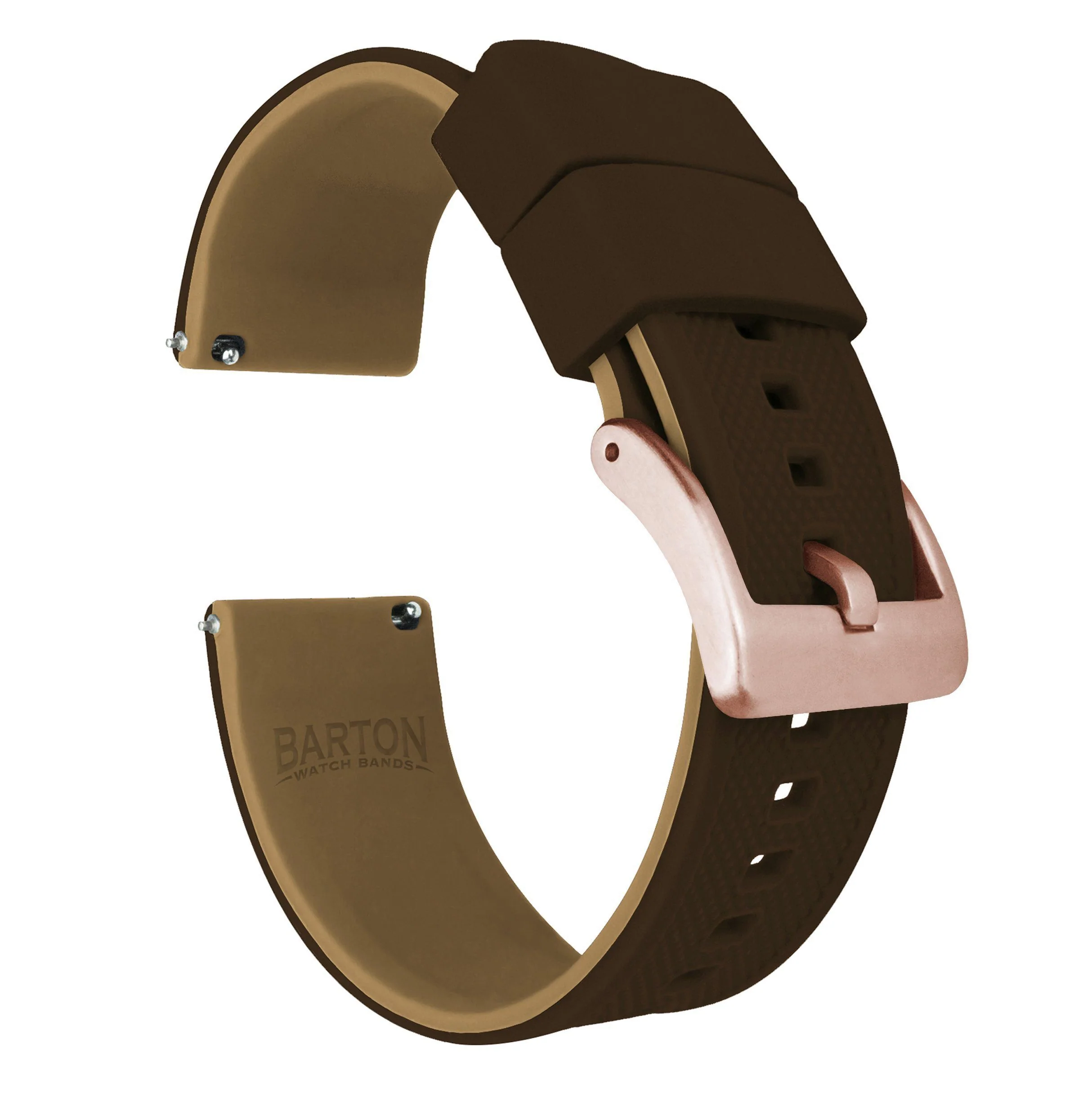 Samsung Galaxy Watch Active Elite Silicone Brown Top Khaki Bottom Watch Band - Image 3