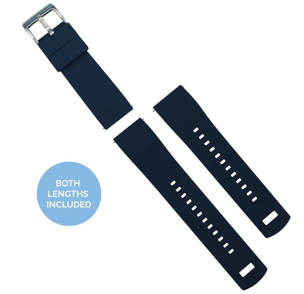 Samsung Galaxy Watch Active Elite Silicone Navy Blue Top Crimson Red Bottom Watch Band - Image 4