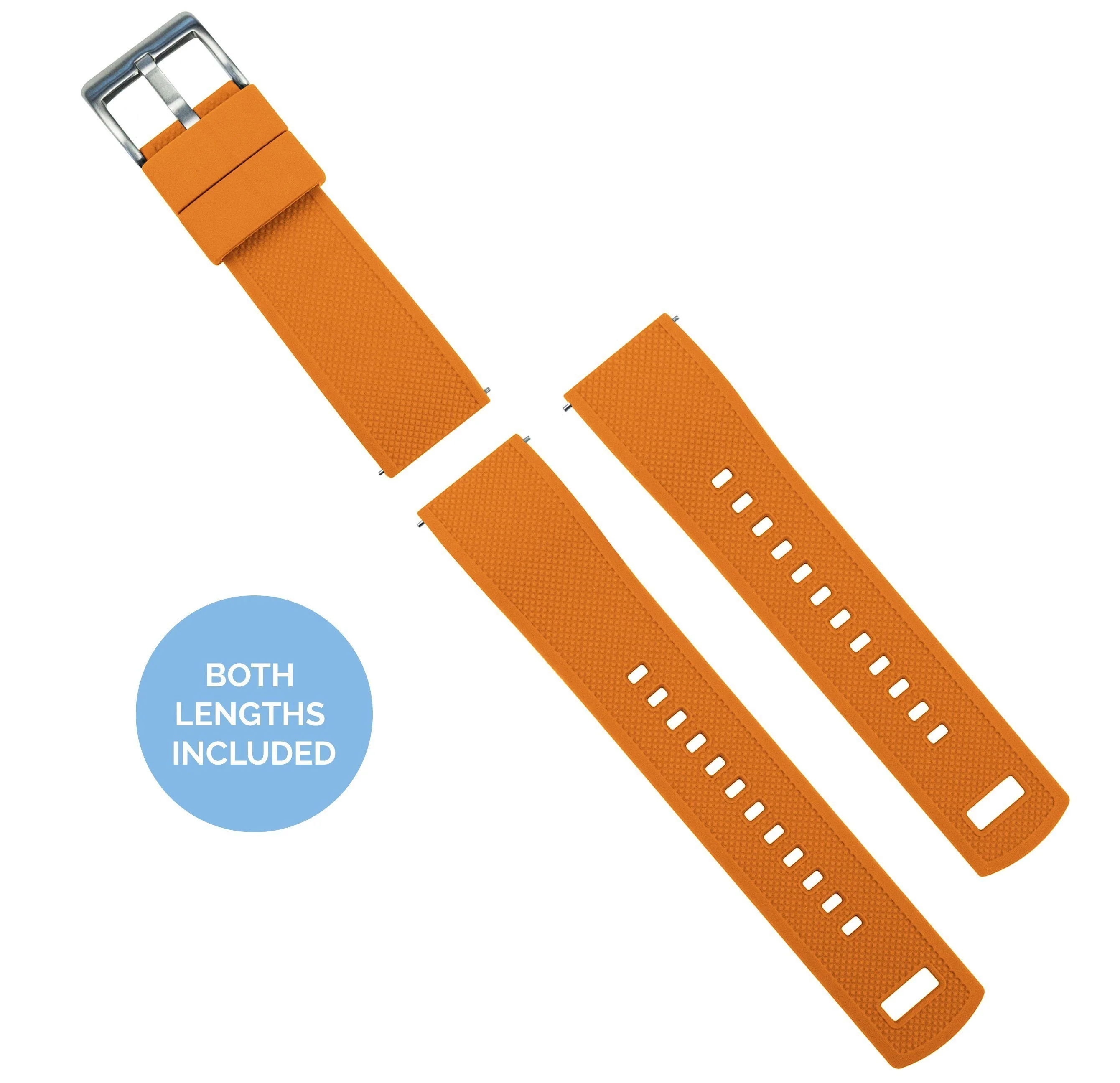 Samsung Galaxy Watch Active Elite Silicone Pumpkin Orange Top Black Bottom Watch Band - Image 4