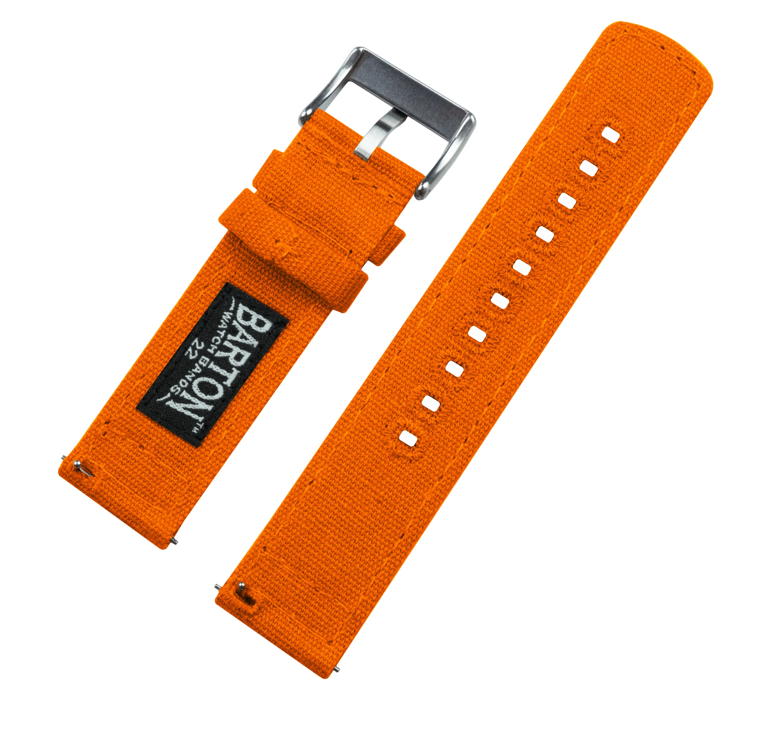 Samsung Galaxy Watch Active Pumpkin Orange Canvas Watch Band - Image 5