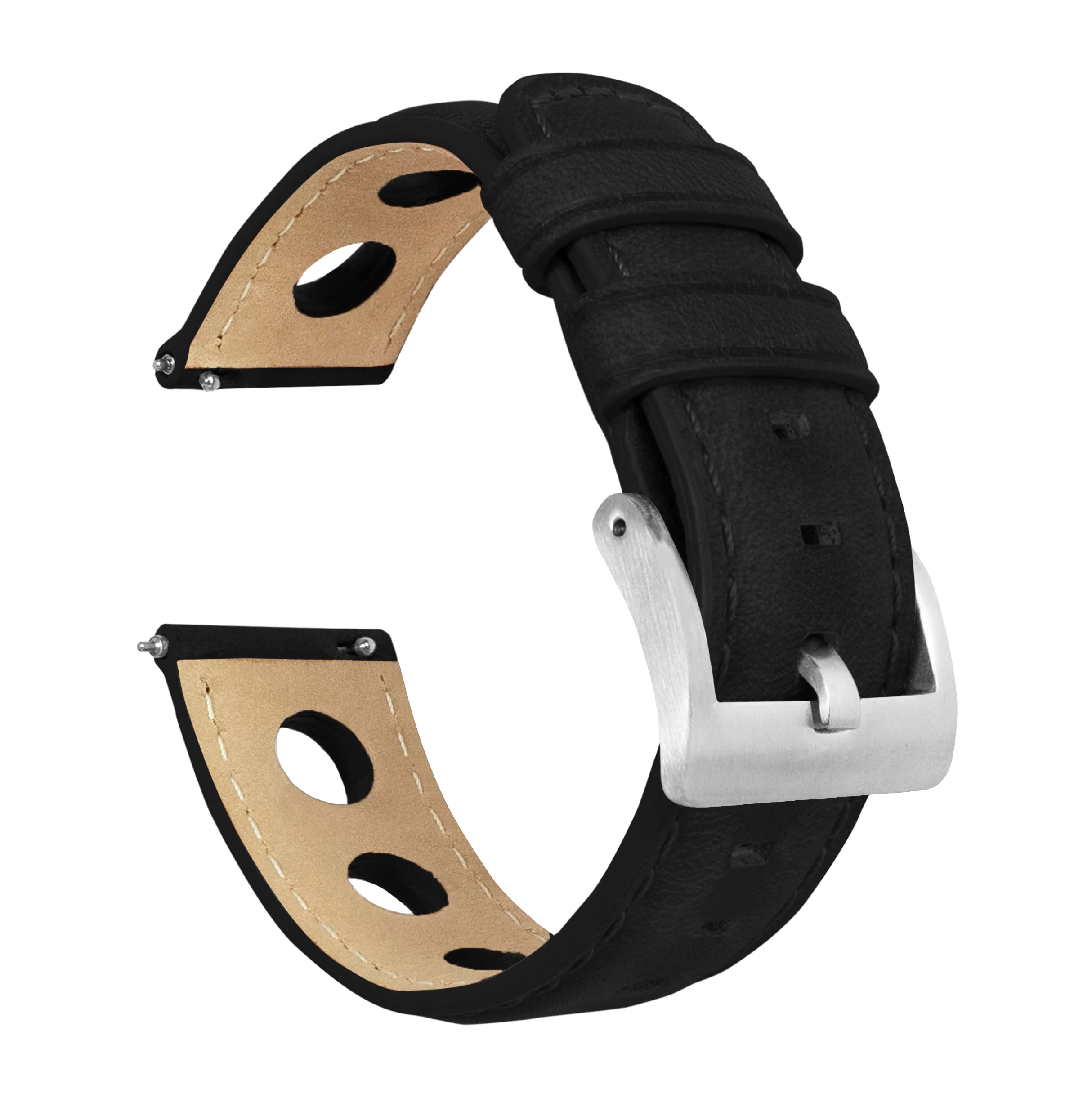 Samsung Galaxy Watch Active Rally Horween Leather Black Watch Band