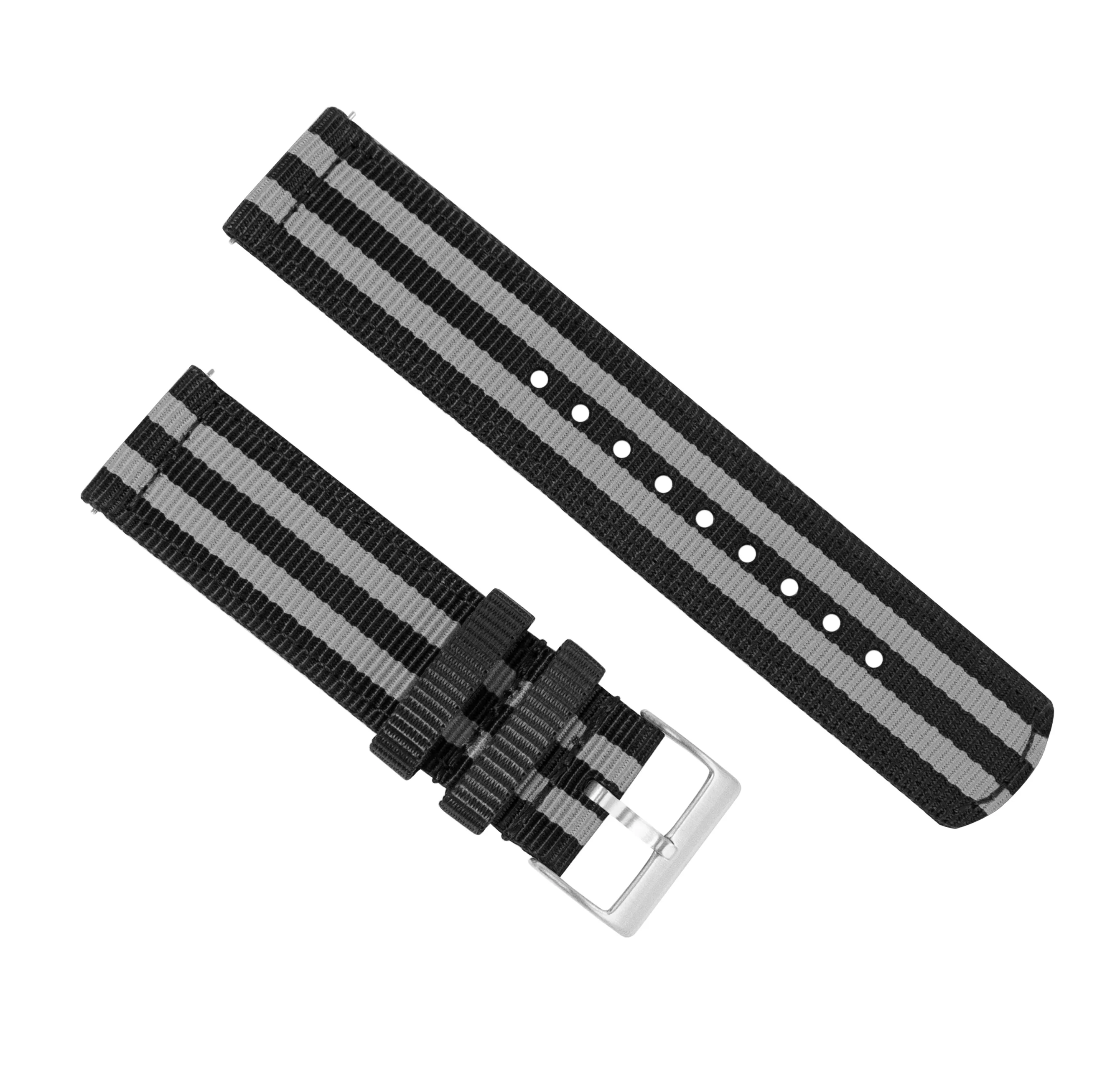 Samsung Galaxy Watch Active Two Piece NATO® style Black Smoke Bond Watch Band - Image 2