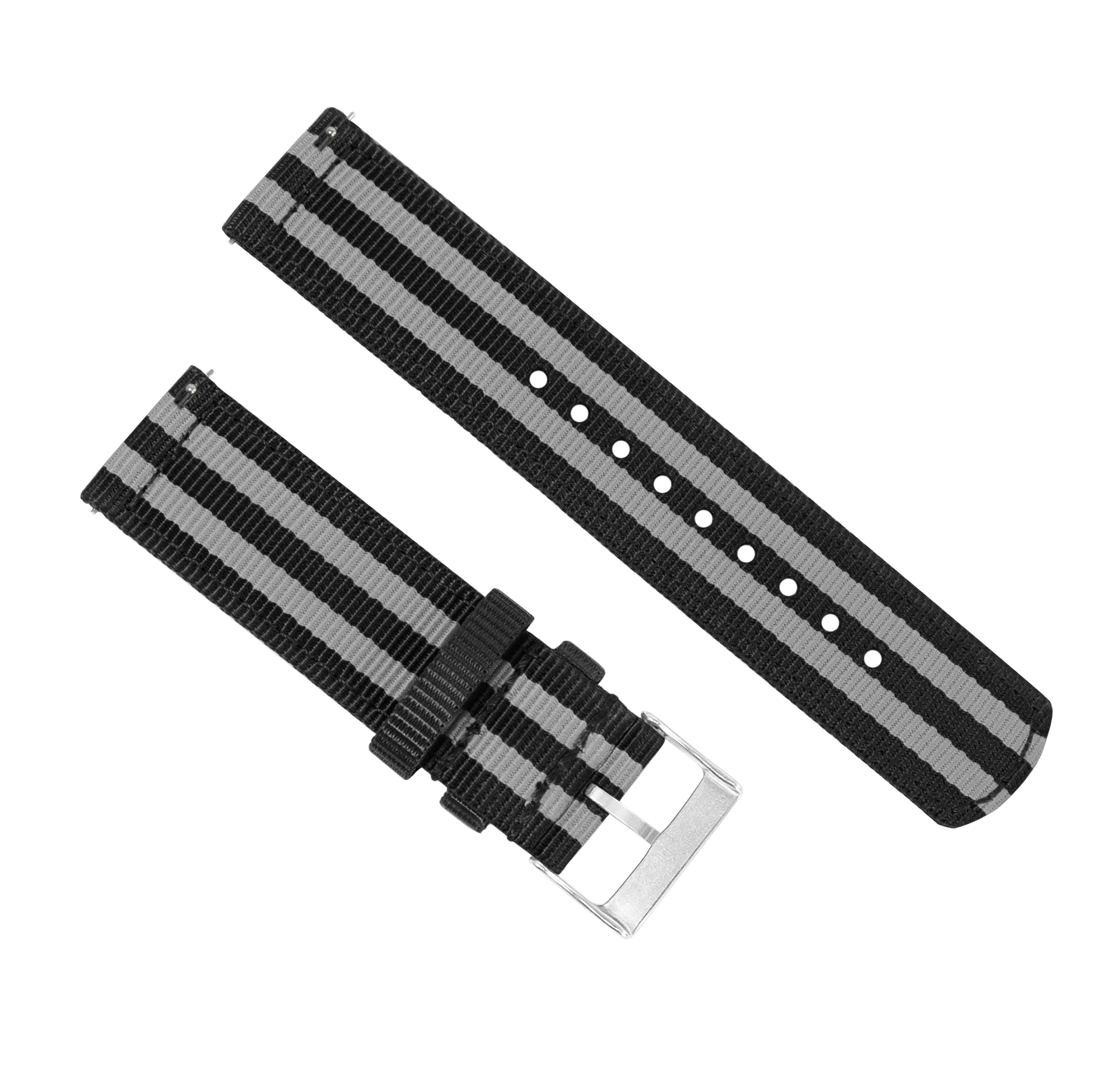 Samsung Galaxy Watch Active Two Piece NATO® style Black Smoke Bond Watch Band - Image 3