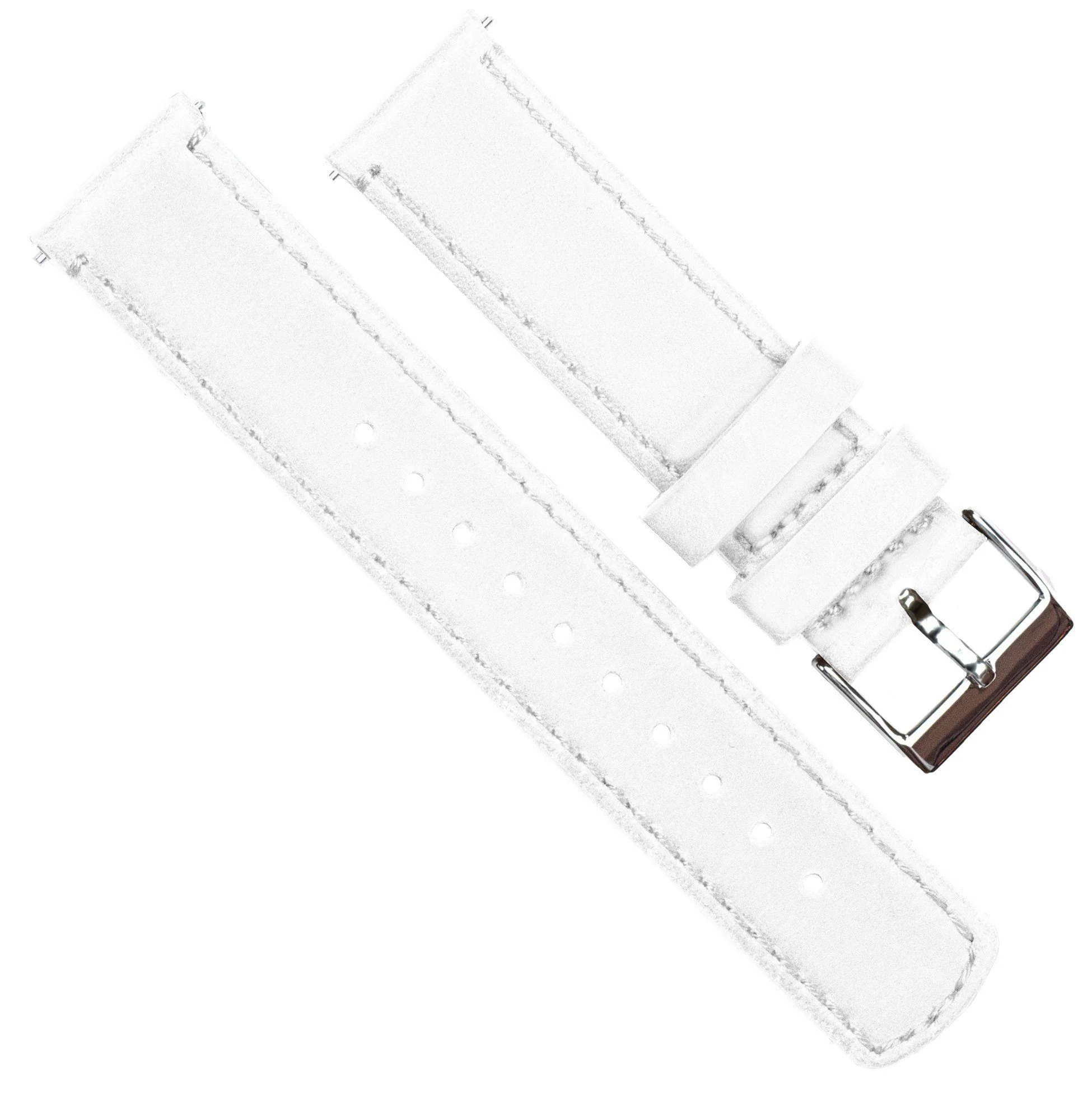 Samsung Galaxy Watch Active White Leather Stitching Watch Band - Image 4