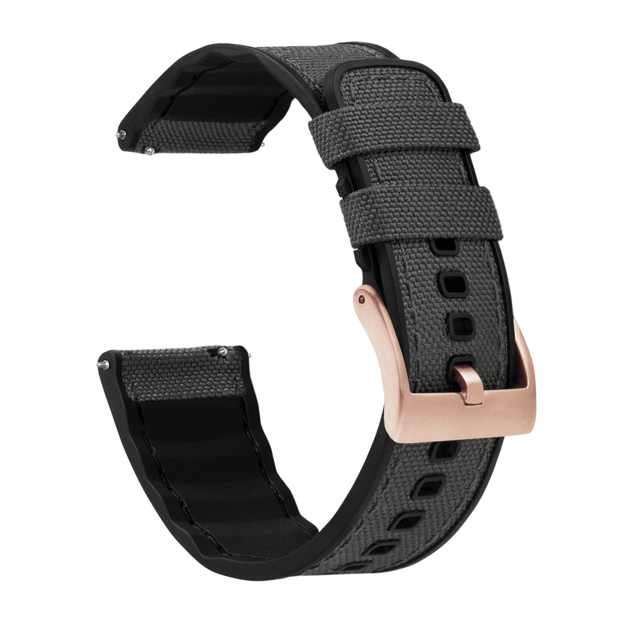 Samsung Galaxy Watch Cordrua Fabric Silicone Hybrid Smoke Grey Watch Band - Image 3