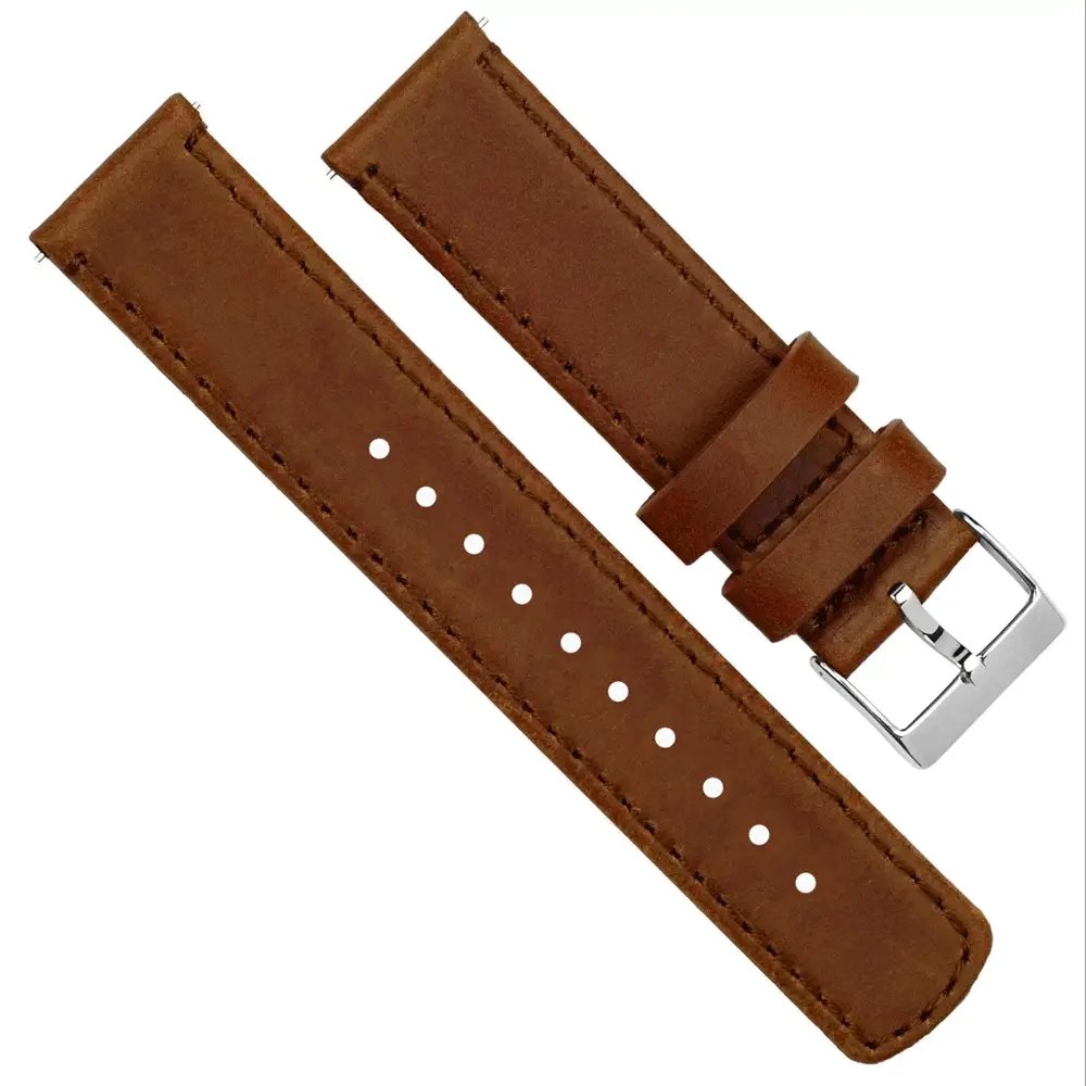 Samsung Galaxy Watch6 Weathered Brown Leather Watch Band - Image 3