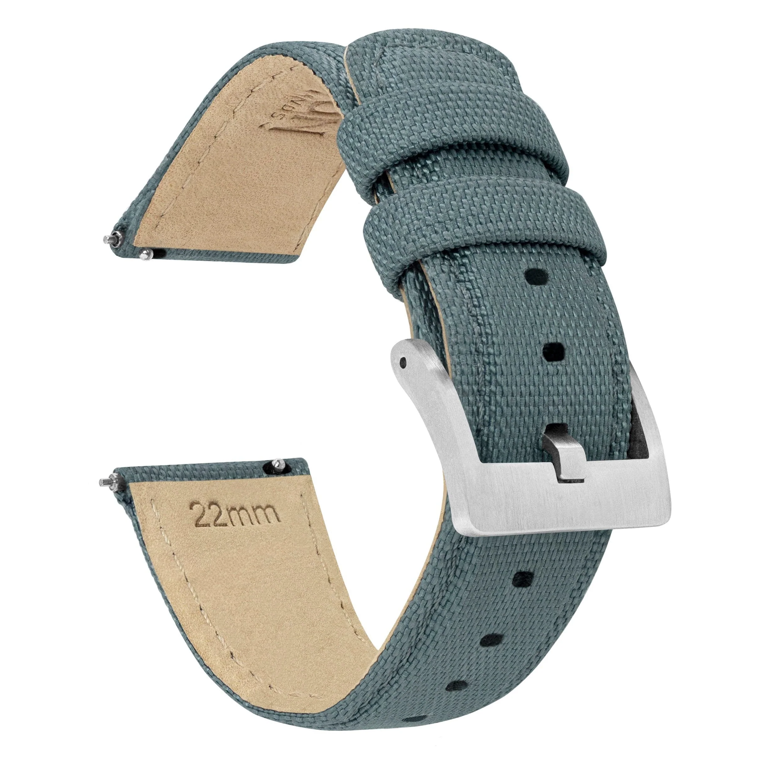 Slate Grey Sailcloth Quick Release 22mm Watch Band