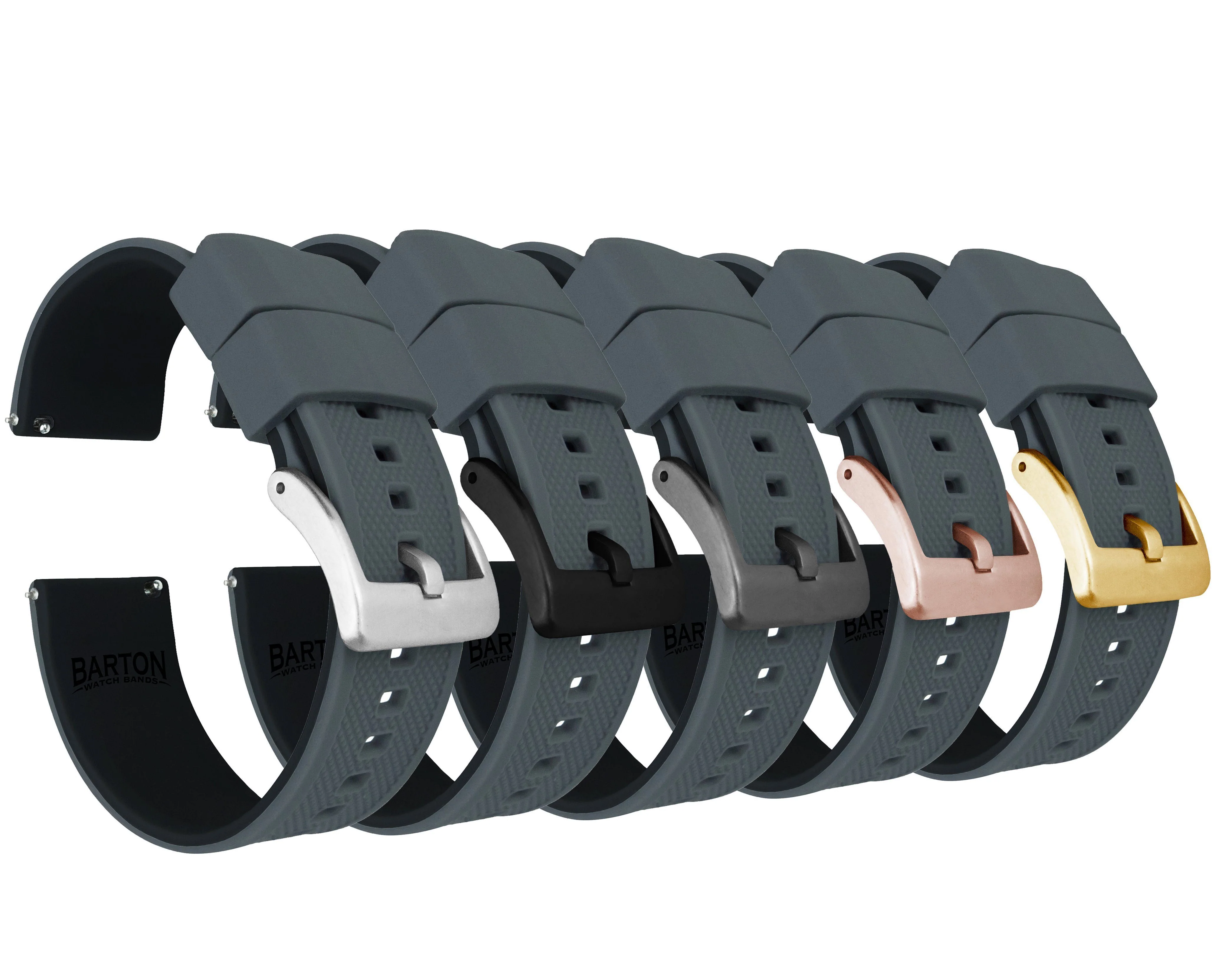 Smoke Grey Top Black Bottom Elite Silicone Watch Band - Seiko Alpinist SARB017 / SPB121 (20mm) - Image 2