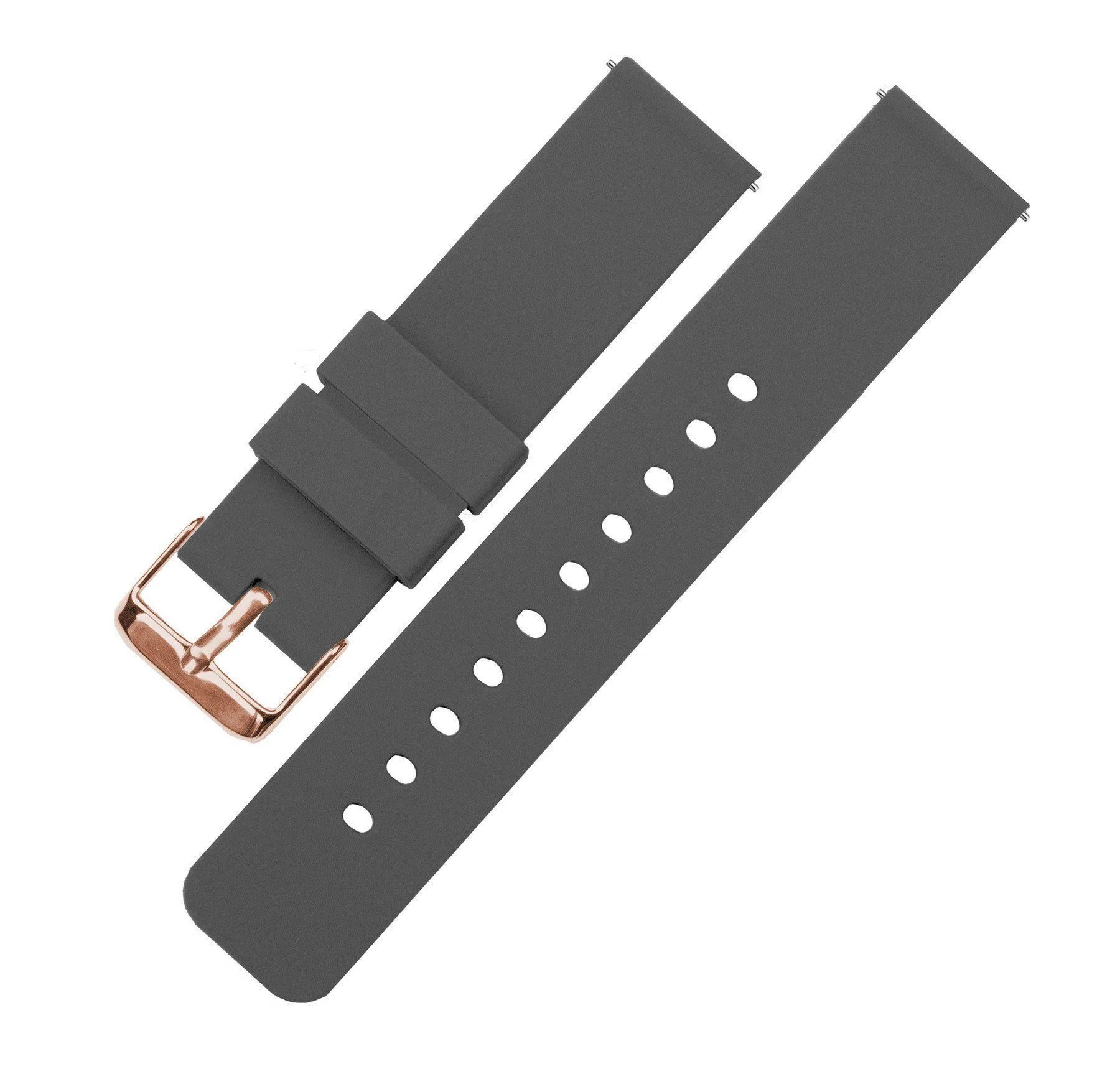 Smokey Grey Silicone Rubber Quick Release Watch Band - Image 9