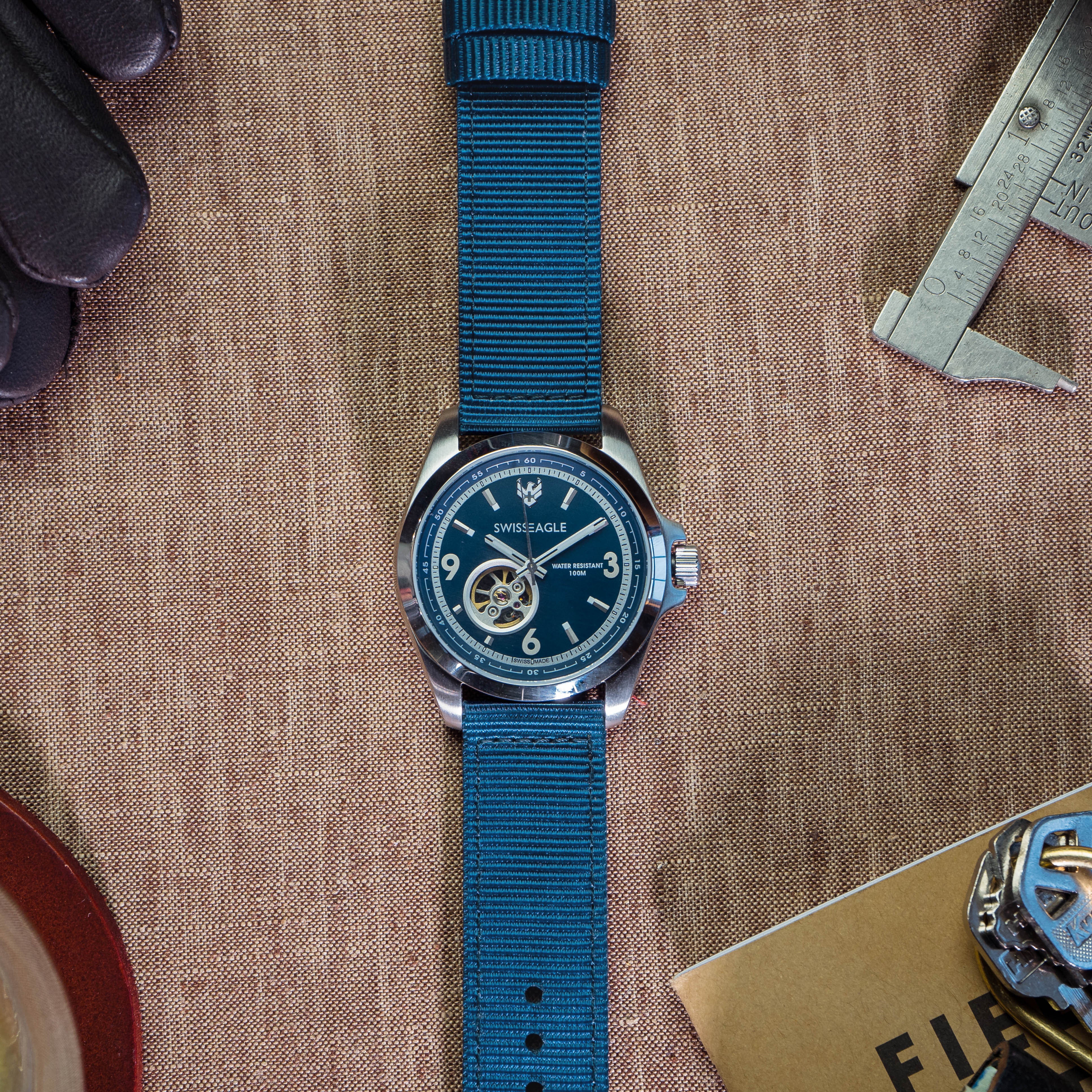 Steel Blue Two Piece NATO® style Watch Band - Sinn 556i / 556 / 104 (20mm) - Image 2