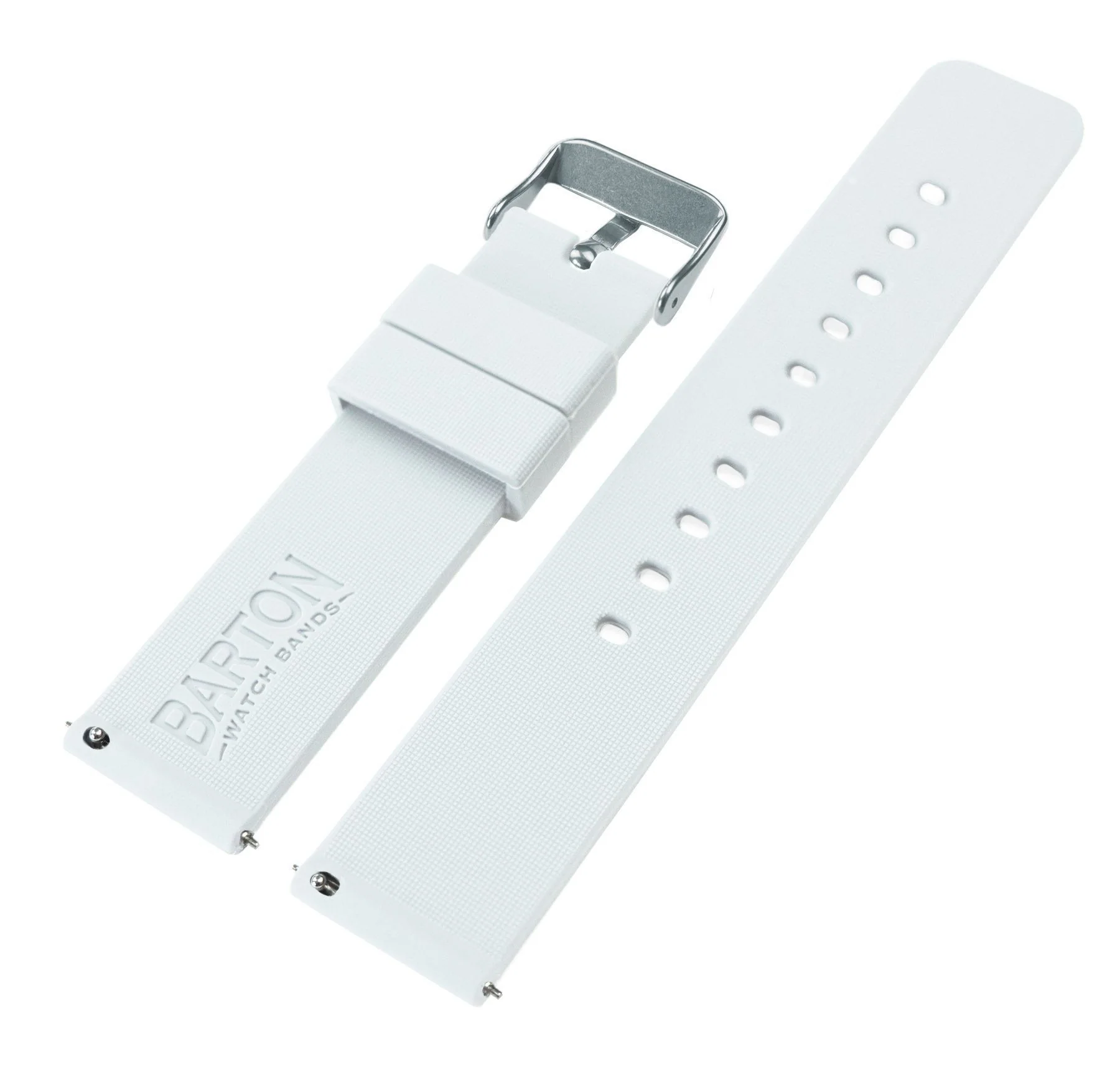 White Silicone Rubber Quick Release Watch Band - Seiko 5 Sports GMT SSK001 / SSK003 (22mm) - Image 4
