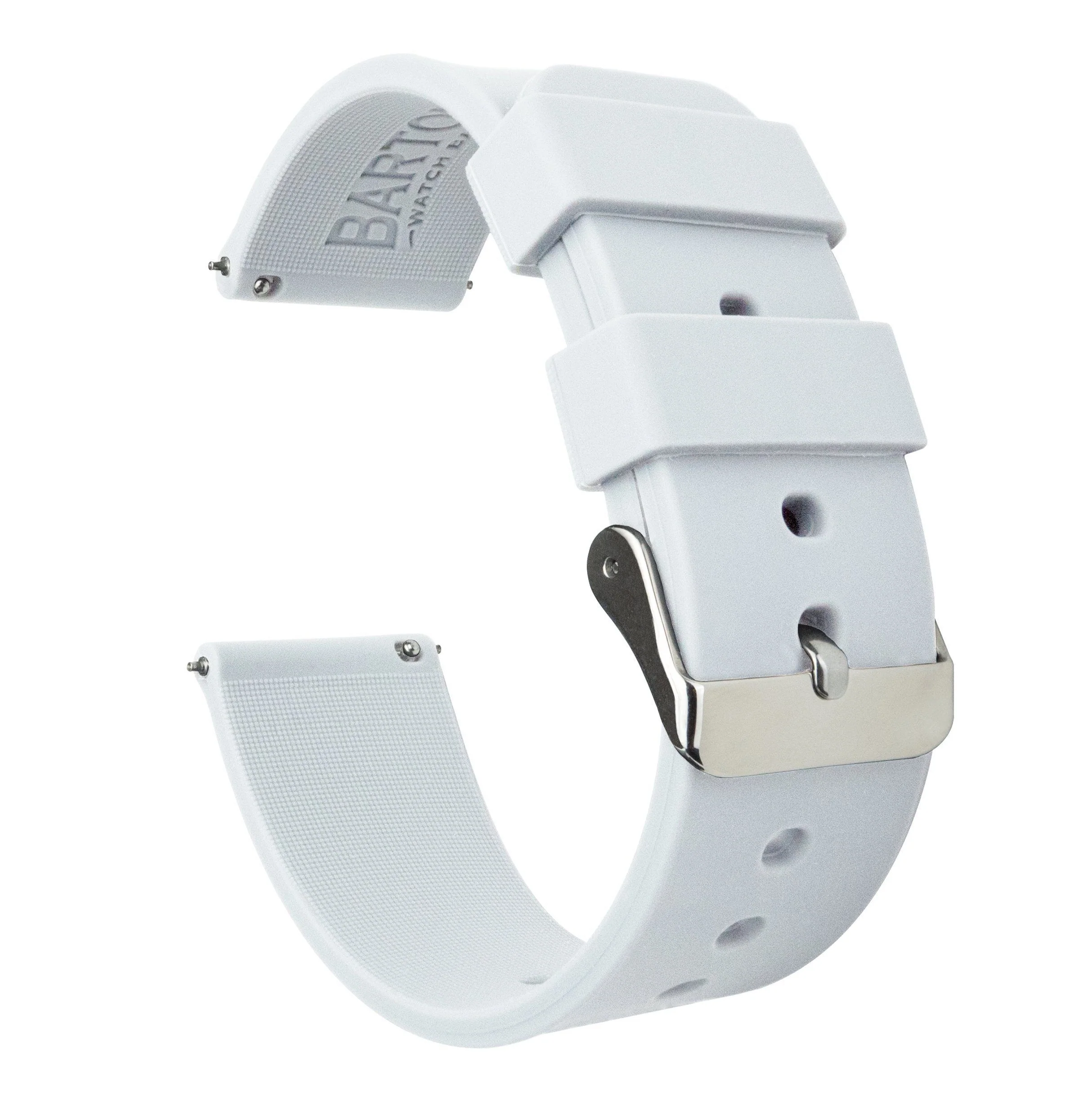 White Silicone Rubber Quick Release 20mm & 22mm Watch Band