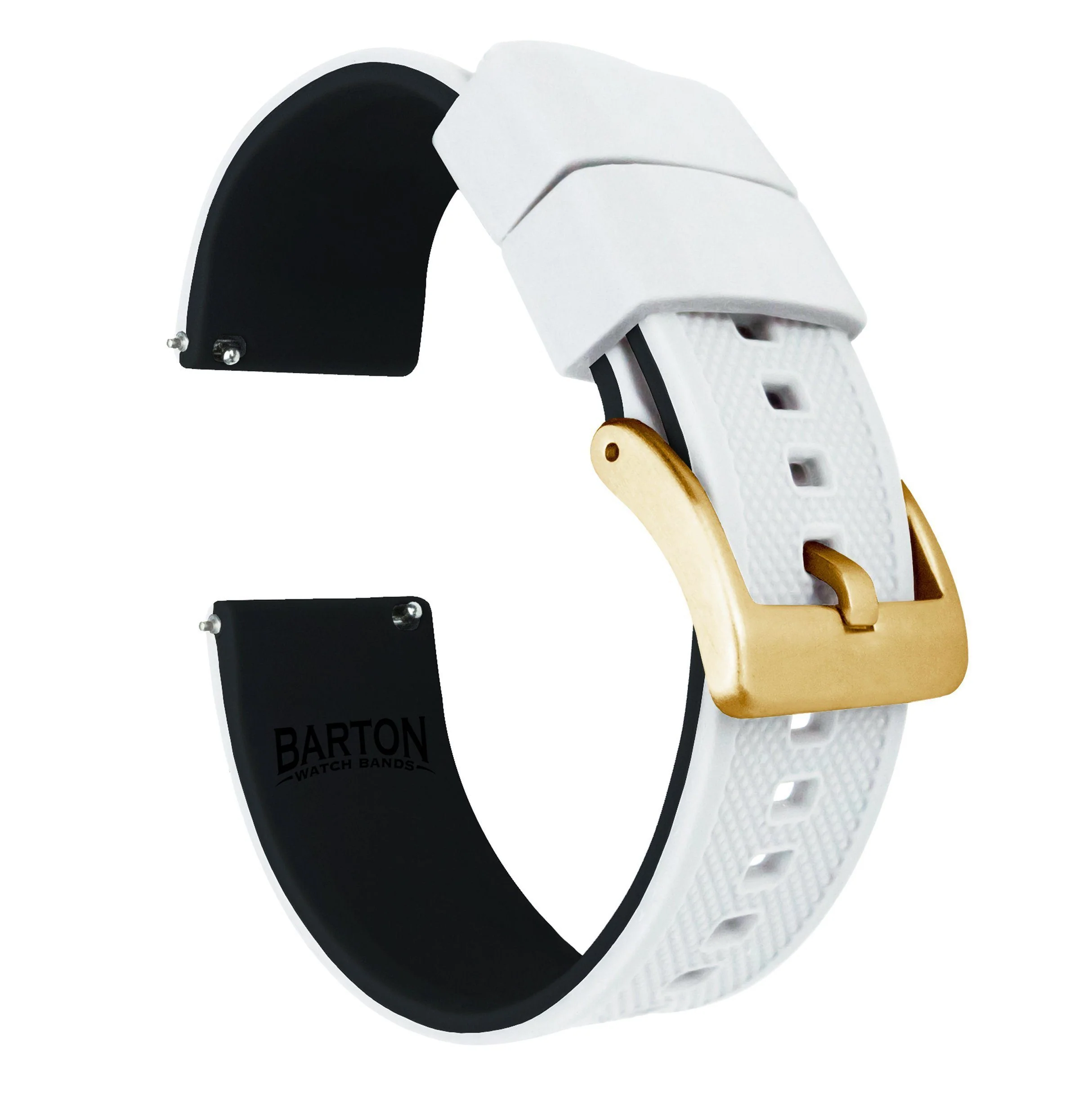 White Top Black Bottom Elite Silicone Watch Band - Sinn 556i / 556 / 104 (20mm) - Image 9